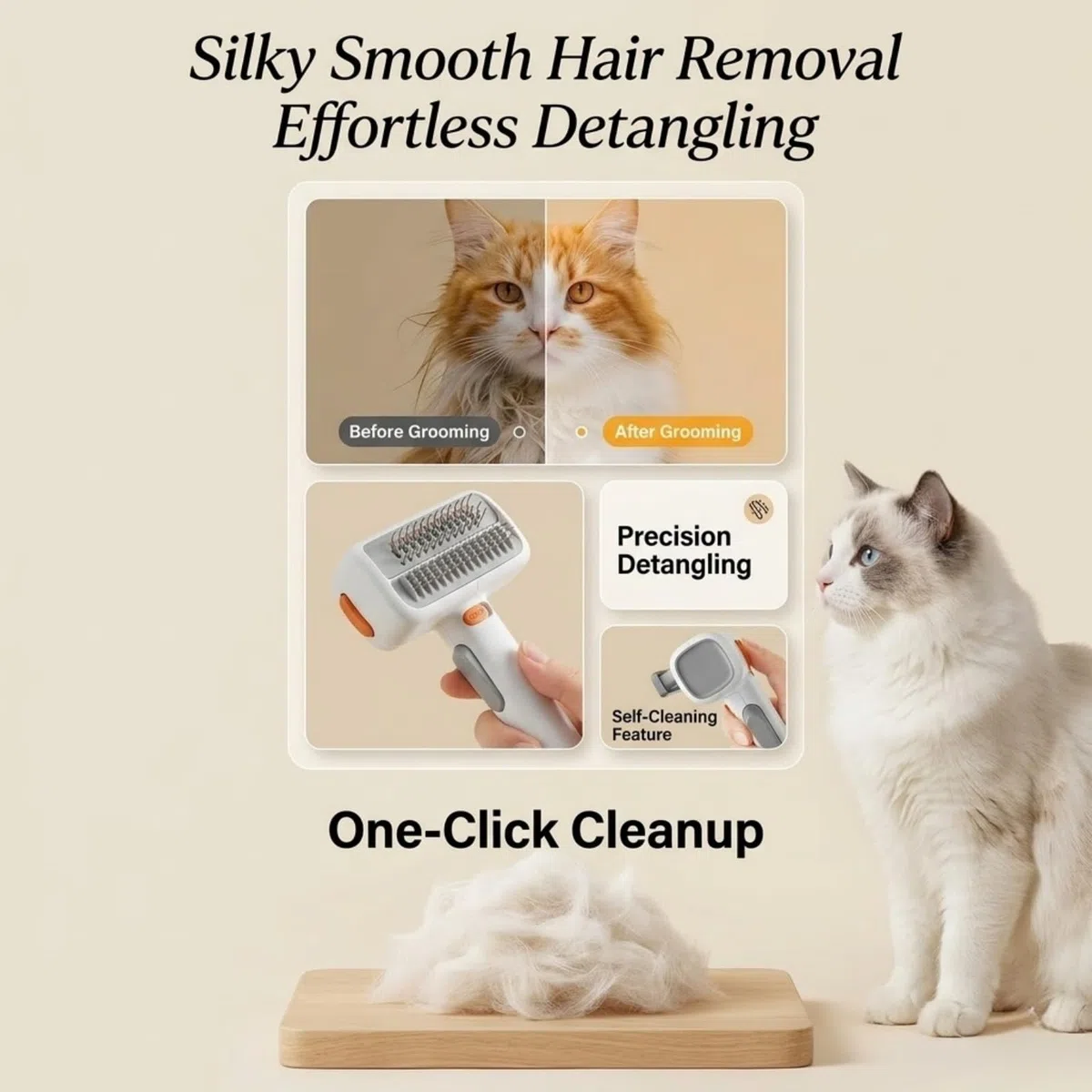 Peine 2 en 1 para desenredar y asear mascotas para perros y gatos, herramienta profesional para desenredar el pelo con dientes dobles de acero inoxidable, peine desenredante y rastrillo de capa