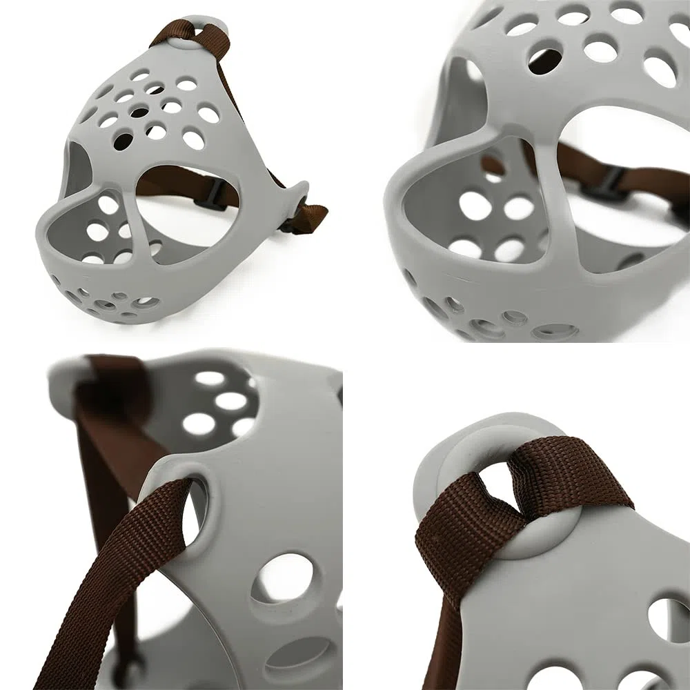 Bozal para Perro Bozales De Canasta Transpirables Perros Grandes Dejar De Morder Ladrar Masticar para Suministros para Perros Bulldog,Gris,M