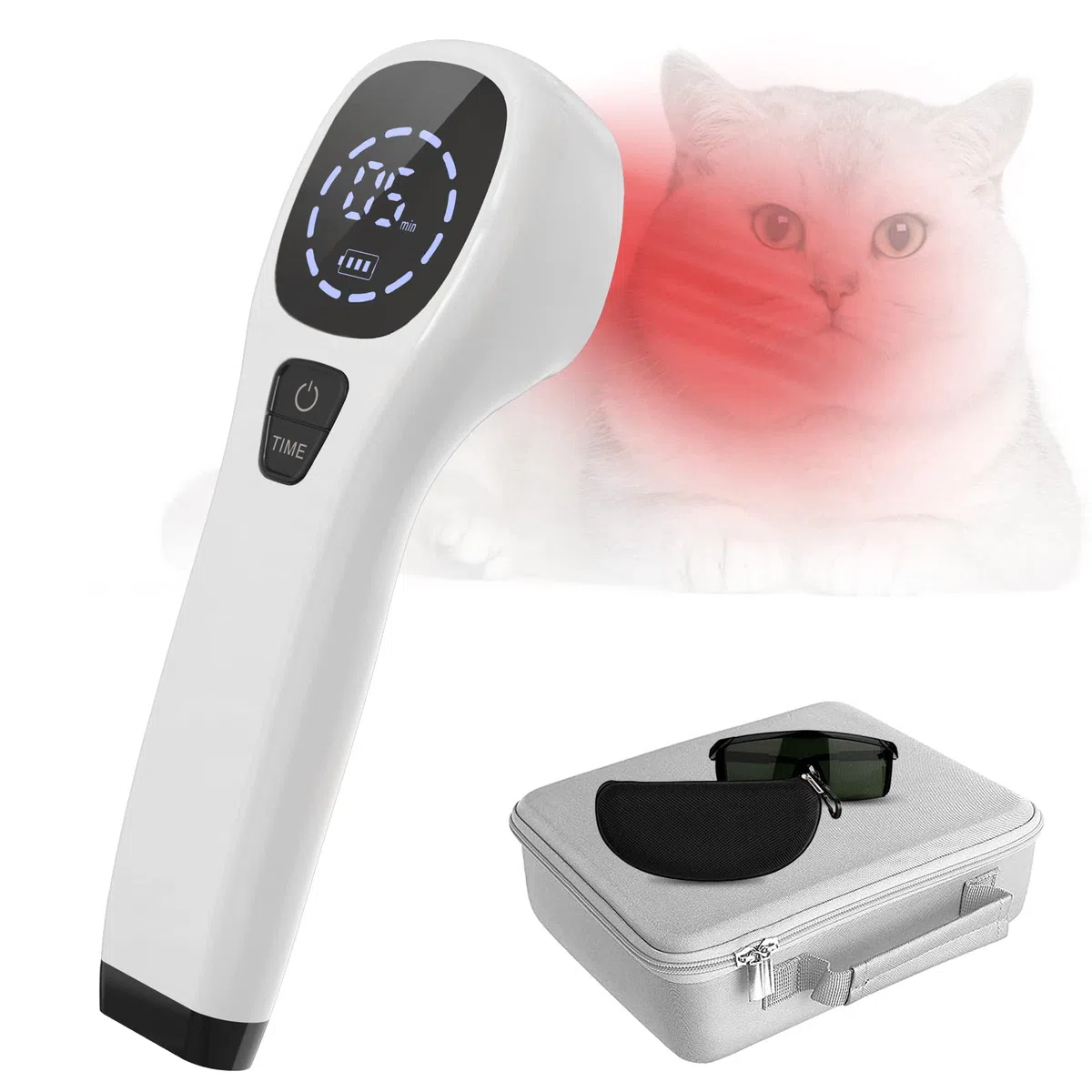 iKeener Dispositivo de terapia para mascotas/veterinarios, (4 x 808 nm), terapia láser fría, alivia el dolor muscular y articular de animales, dispositivo de terapia portátil con luz roja para