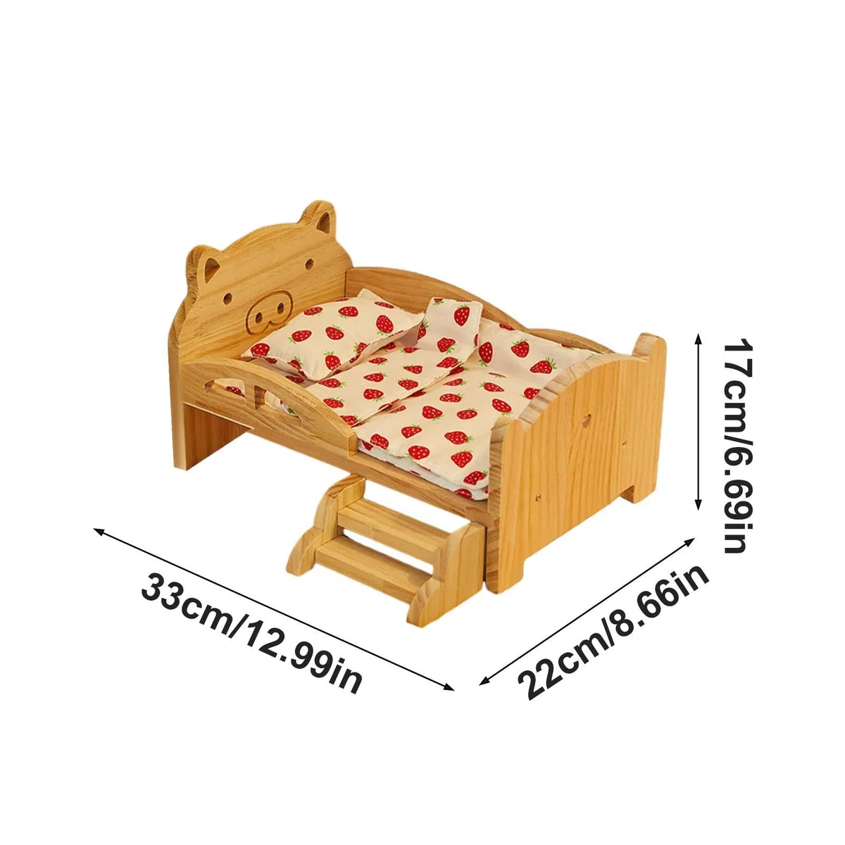 Cama de Animales Pequeños de Descanso en Madera Natural para Animales | Cama Habitable de Madera para Pequeños Roedores Enanos Hámster Enano Jerbo Erizo Chinchilla Conejo