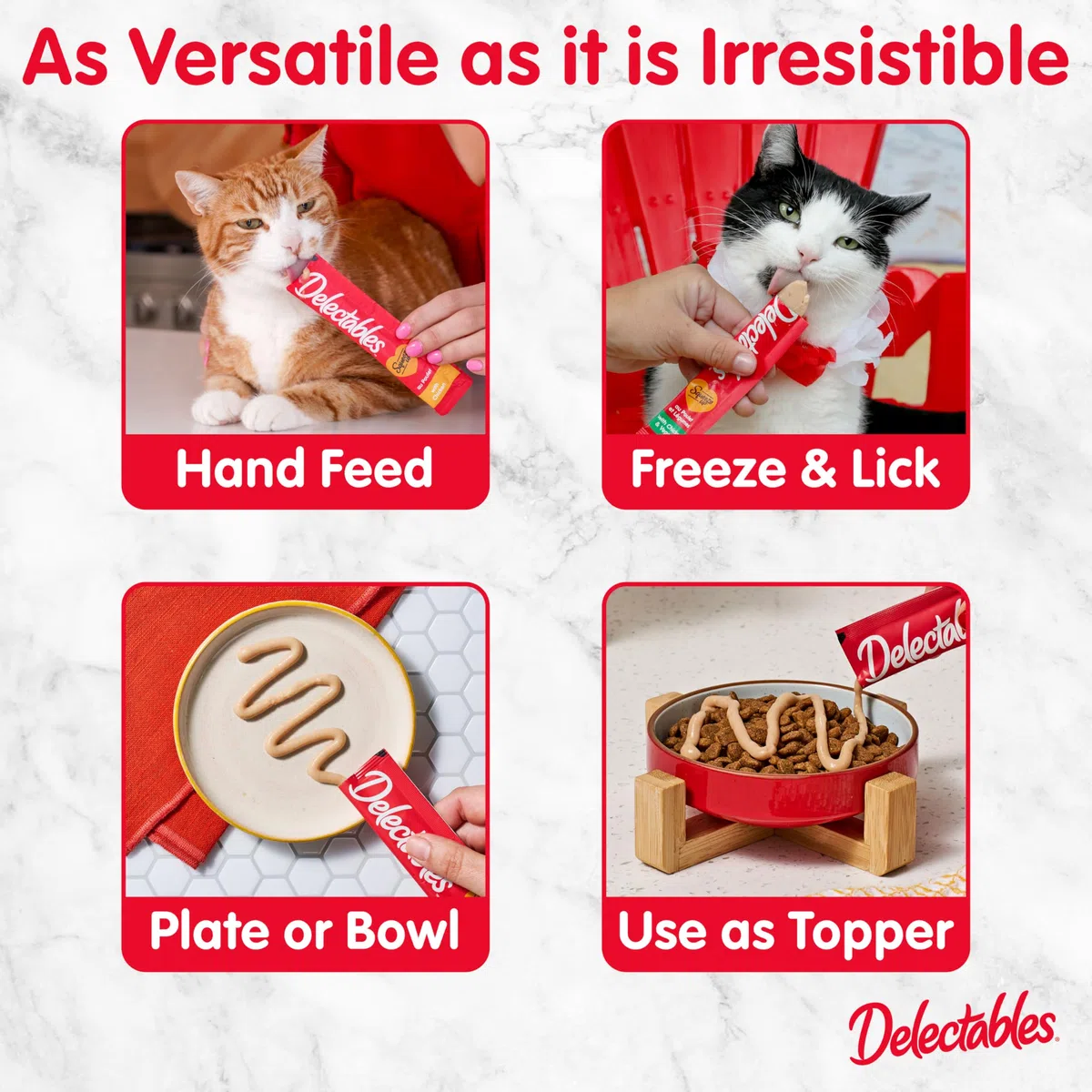 Hartz Delectables Squeeze Up Interactive Lickable Wet Cat Treats for Adult & Senior Cats, Tuna & Salmon, 4 Count(Pack of 8)