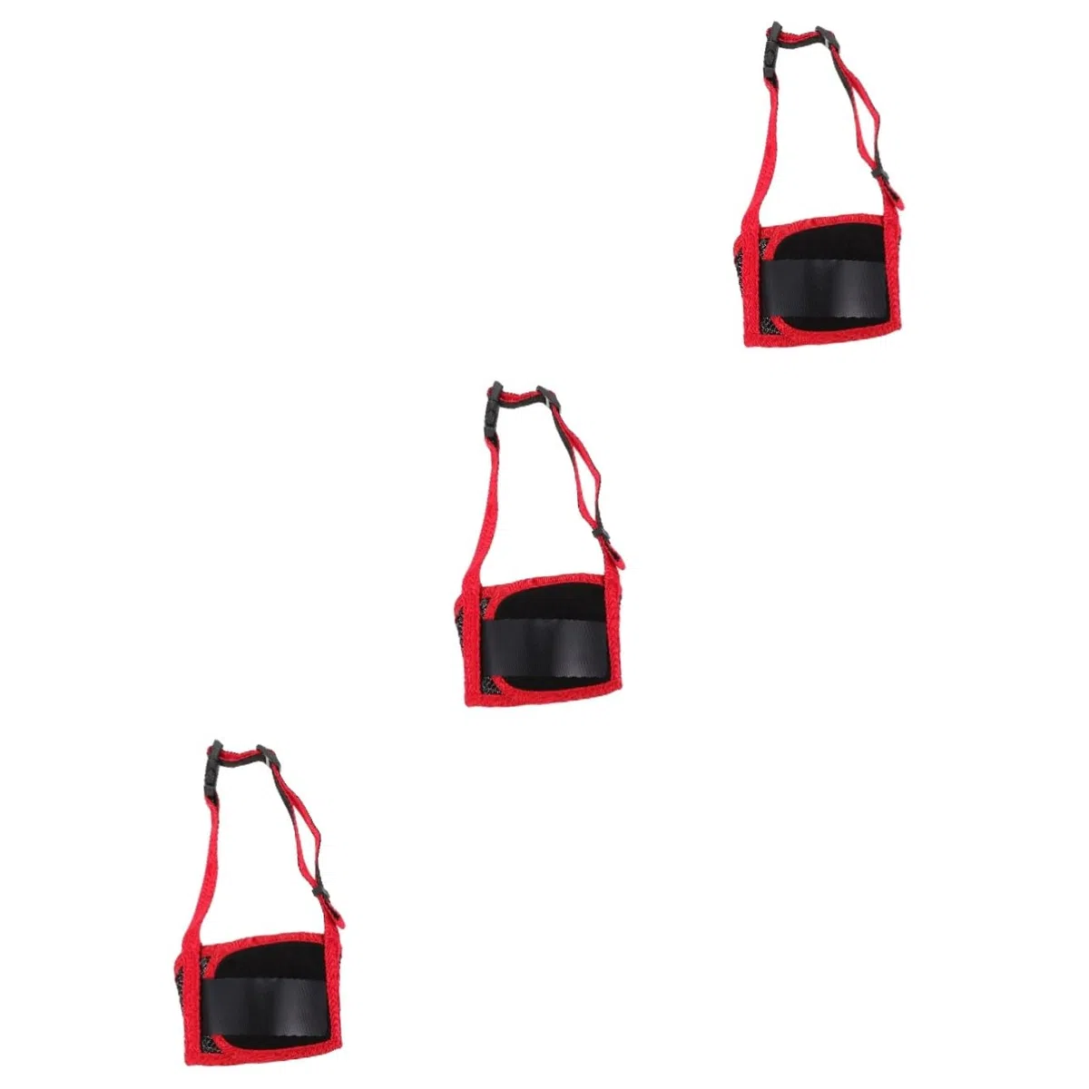 FRCOLOR 3 bozales Suaves para Perros pequeños, bozal para Perros de Seguridad, Divertido bozal antimordeduras para Perros, Cesta para Exteriores, Ajustable, Nailon, Rojo, antimordeduras