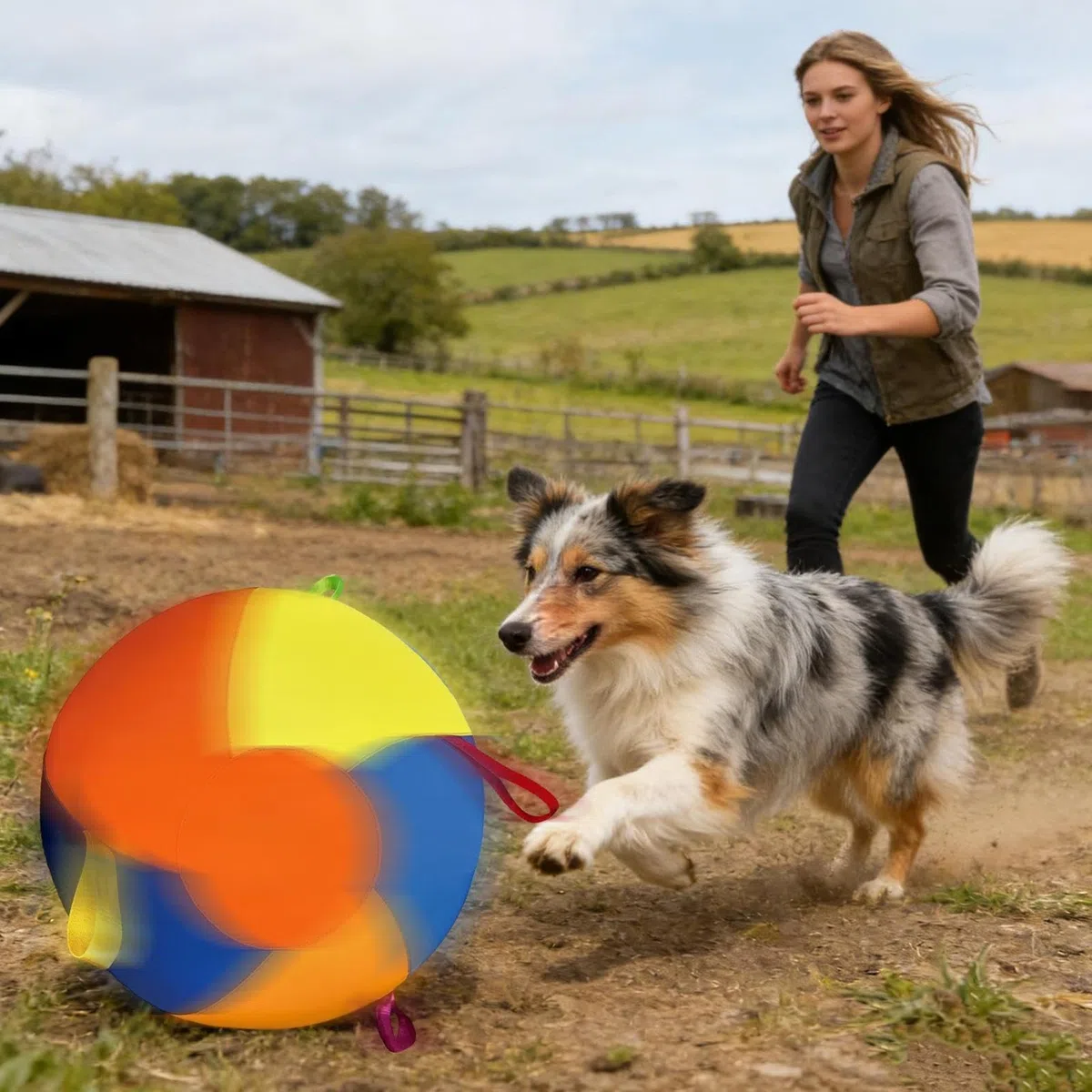 Pelota Pastoreo Juguete Hinchable De Enriquecimiento Con Movimiento | Pelotas perros 50 cm juego exterior Para Cachorros Y Razas Pequeñas, Medianas Y Grandes