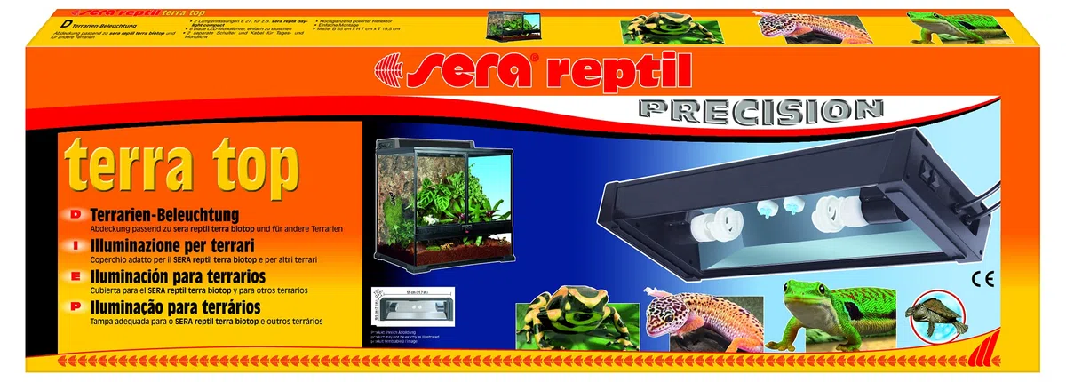 sera Reptil Terra Top – Lámpara de suelo para terrarios con iluminación de día y noche