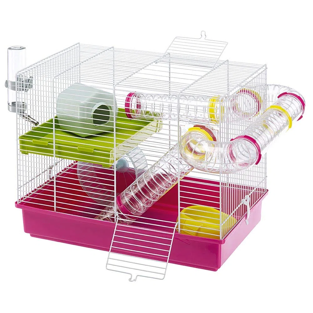 Ferplast 57912411 Jaula para hámsteres Laura, Accesorios incluidos, 46 x 29,5 x 37,5 cm Blanco