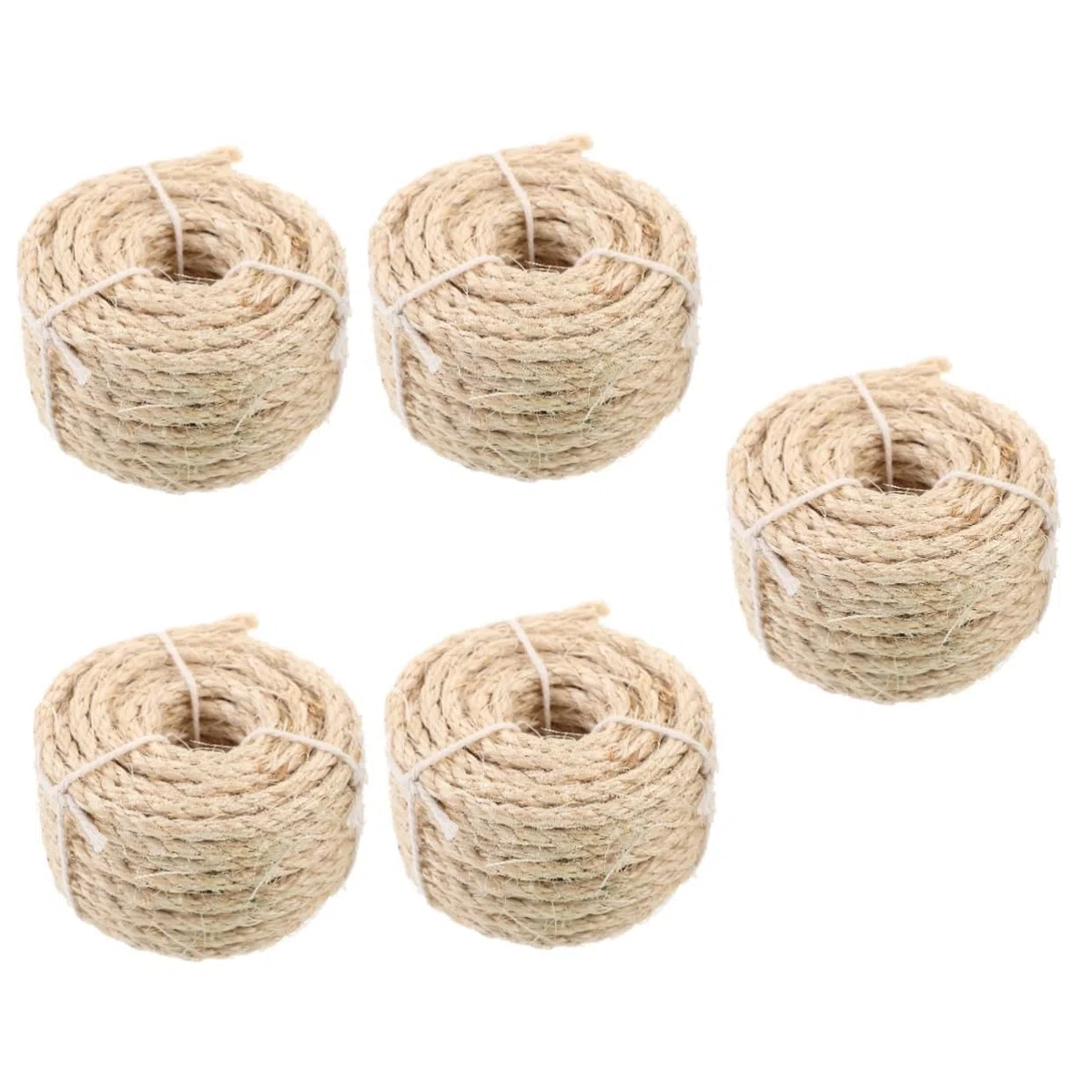 INOOMP 5rollos Cuerda De Sisal Natural para Rascadores De Gatos Resistente Al Desgaste para Proyectos De Bricolaje y Accesorios para Hogar