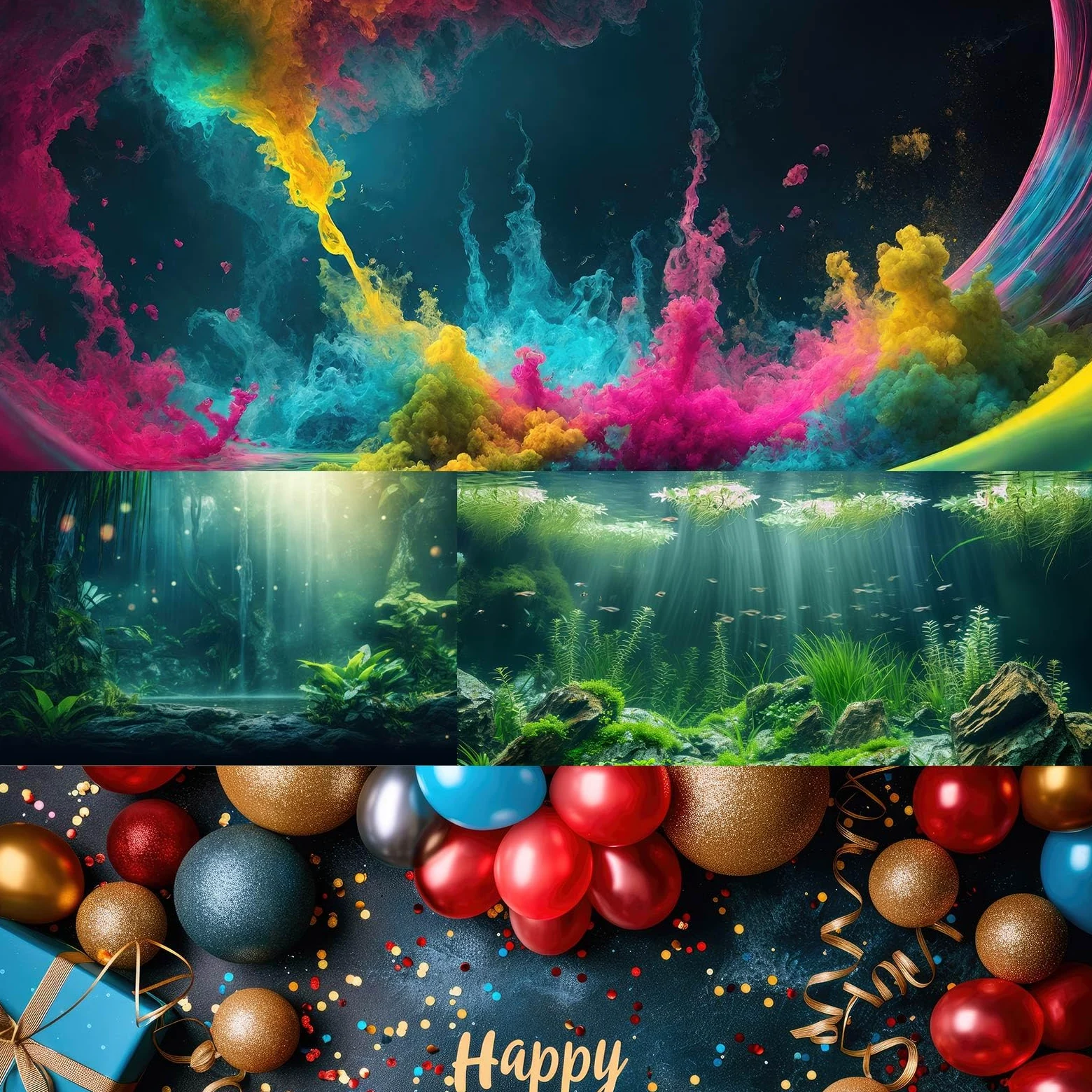 Fondo de jardín de fantasía para acuario, puesta de sol, cascada y flores, terrario, telón de fondo de bosque tropical, plantas exuberantes, mariposas, flores, pecera, telón de fondo, decoración de