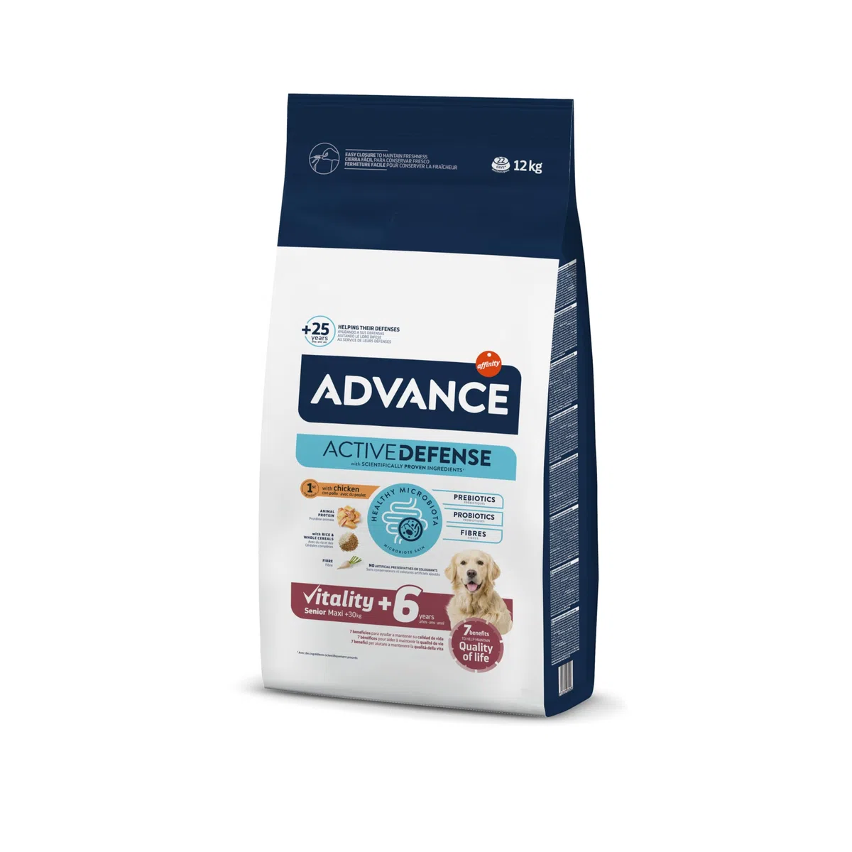 Advance Maxi Senior, Pienso para Perros Senior (+6 años) de Razas Grandes con Pollo, 12kg