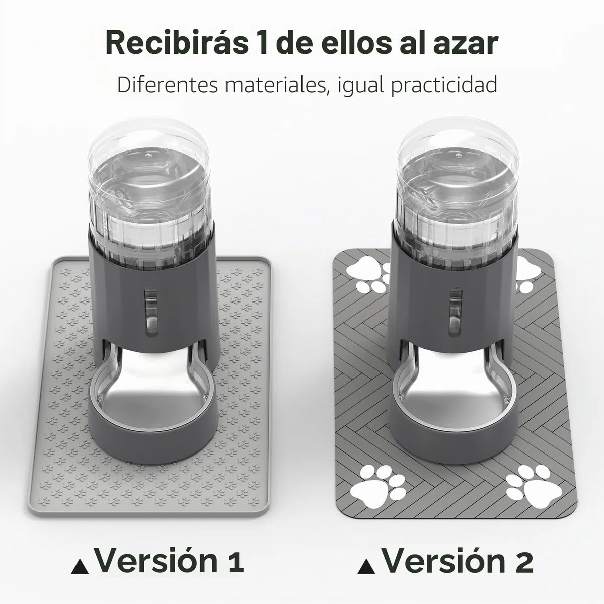JUNSPOW Dispensador de agua para gatos con mantel individual y cuenco de acero inoxidable (4 L)
