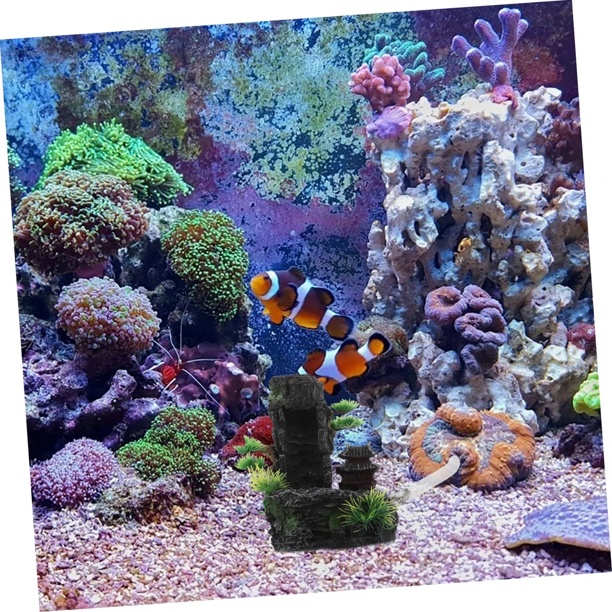 Toddmomy Decoraciones de Acuario Roca de Montaña de Resina Artificial Hogar Oficina Cascada Pequeña para Acuario Decoración de Roca Artificial para Pecera Escondite para Peces