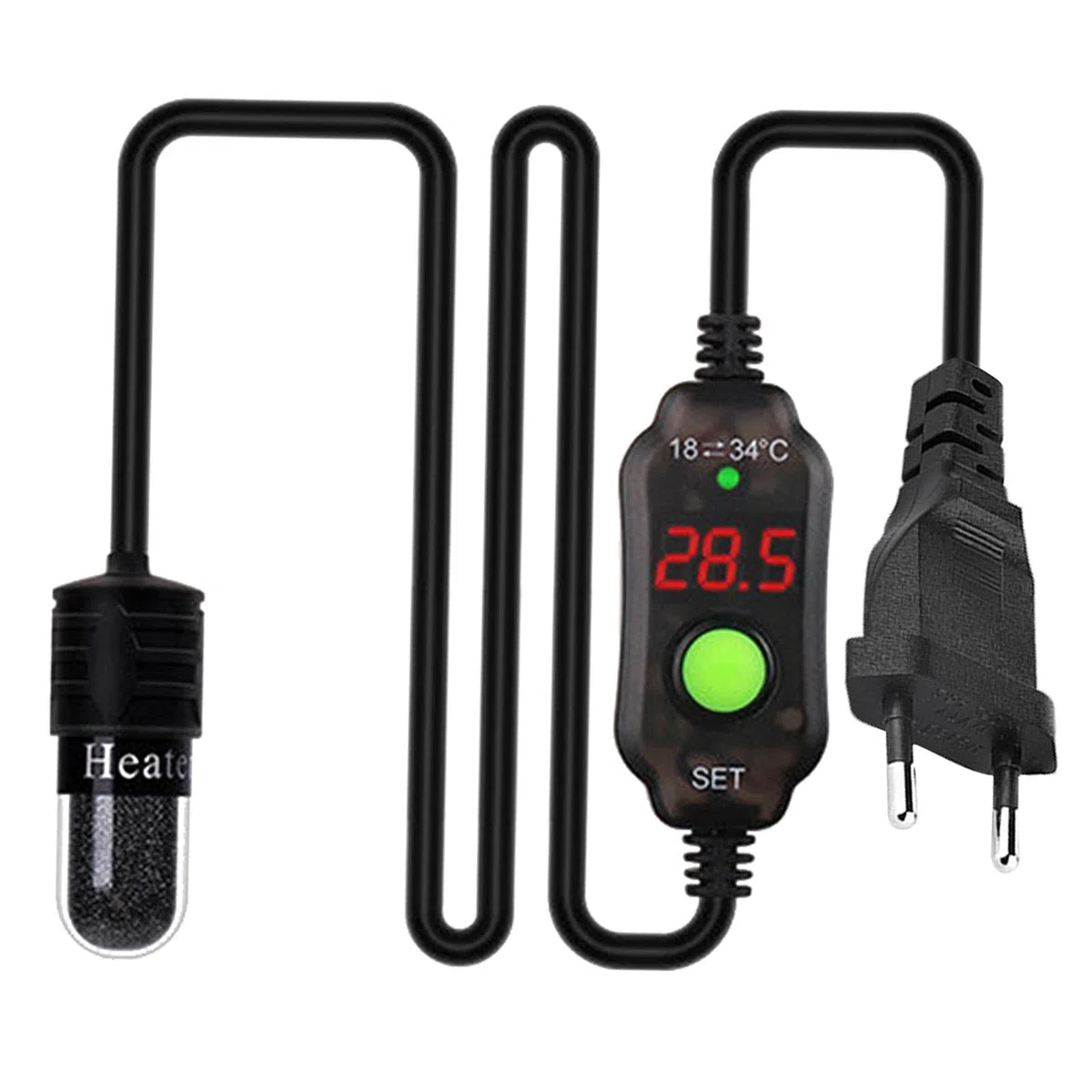 Calentador de Acuario Termostato Controlador de Temperatura Barra Calentadora Submergible Función Apagado Automático Material Y Vidrio Utilizable, 10W, Individual