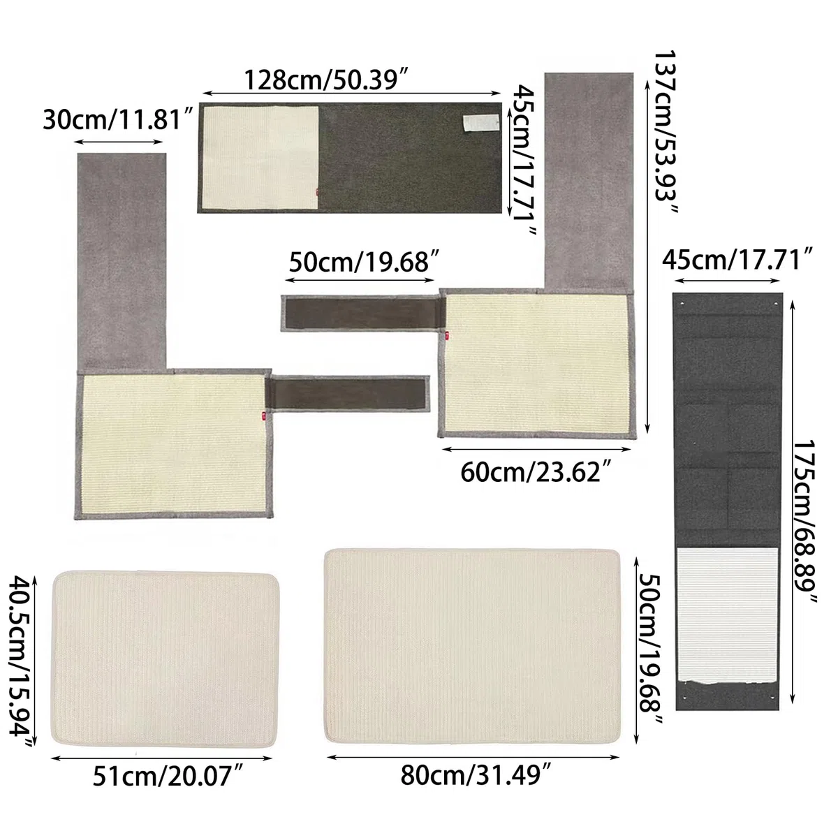 Alfombrilla rascadora para postes de juguete, alfombrilla suave para el cuidado de las garras, almohadilla de sisal para muebles, almohadillas cuadradas para interiores