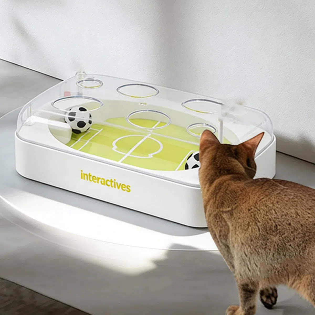 Generisch Juego de pelotas de fútbol eléctrico para mascotas | Juguete estimulante para gatos para simulación de caza, rascar, entrenamiento en casa, viajes, al aire libre, interior