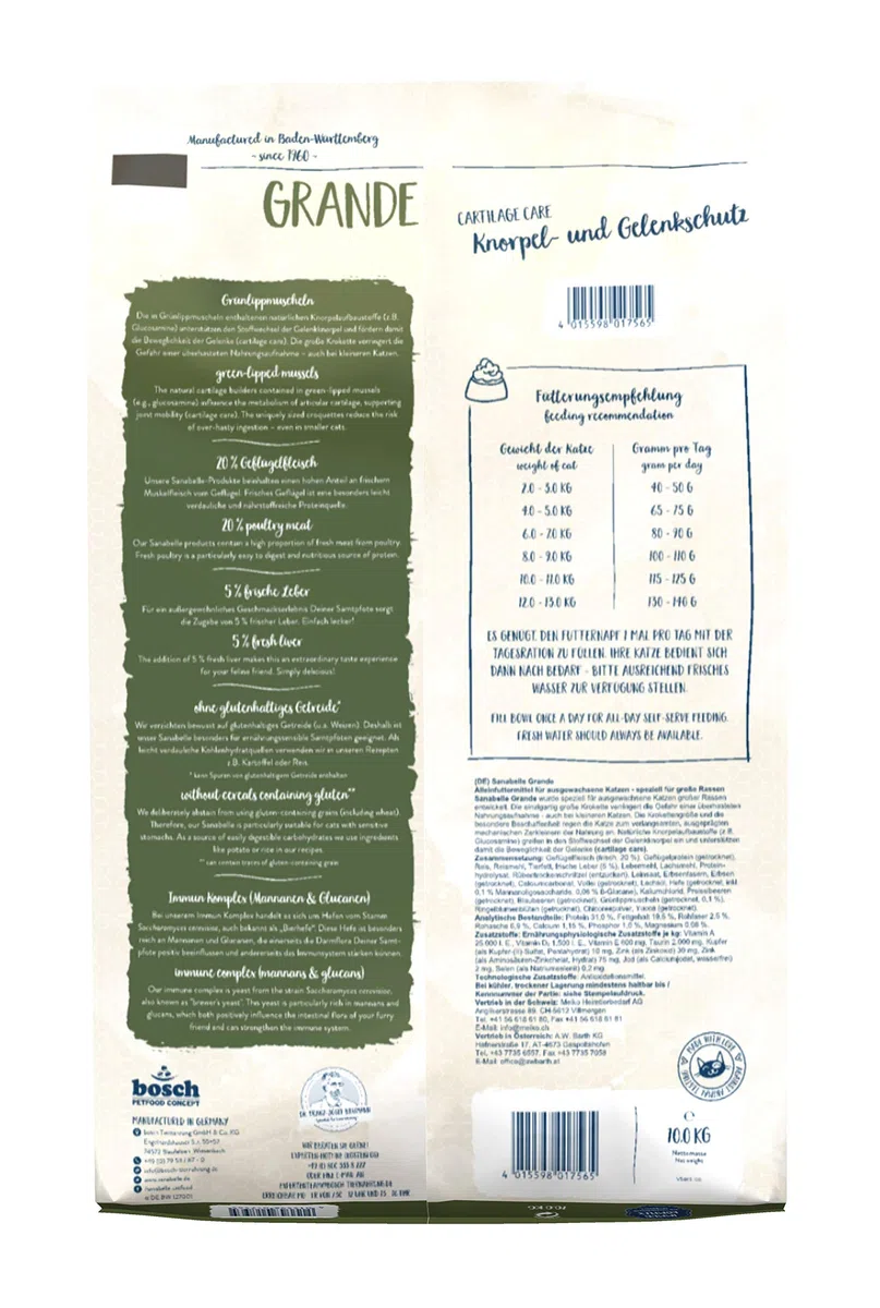 Sanabelle Grande | Alimento seco para gatos adultos (especialmente indicado para razas grandes) | 1 x 10 kg