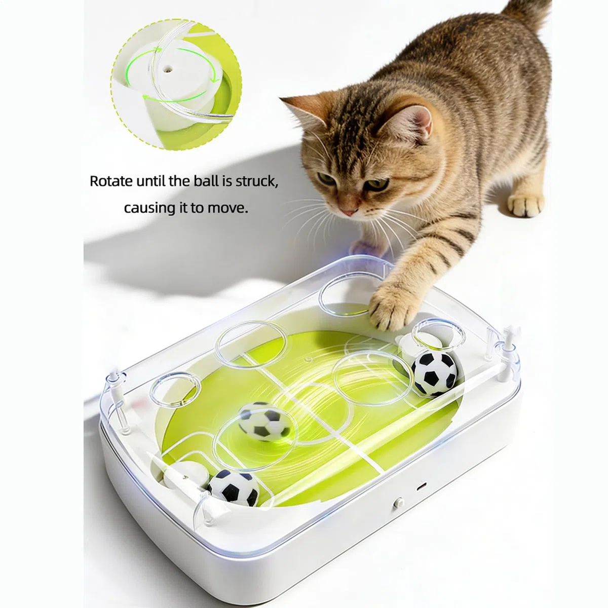 Pelota Interactiva para Gatos Juegos interactivos de fútbol para mascotas | Juguetes Estimulantes para Gatos para Entrenamiento, Ejercicio, Estimulación Mental,