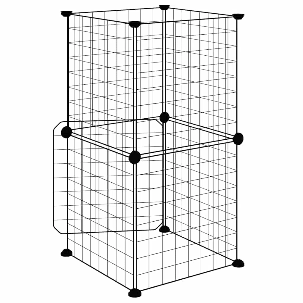 8-TLG - Jaula para mascotas de acero con recubrimiento en polvo, 35 x 35 cm, con puerta, plegable, para conejos, cobayas, hámsteres, roedores, hurones, versátiles, para interior y exterior