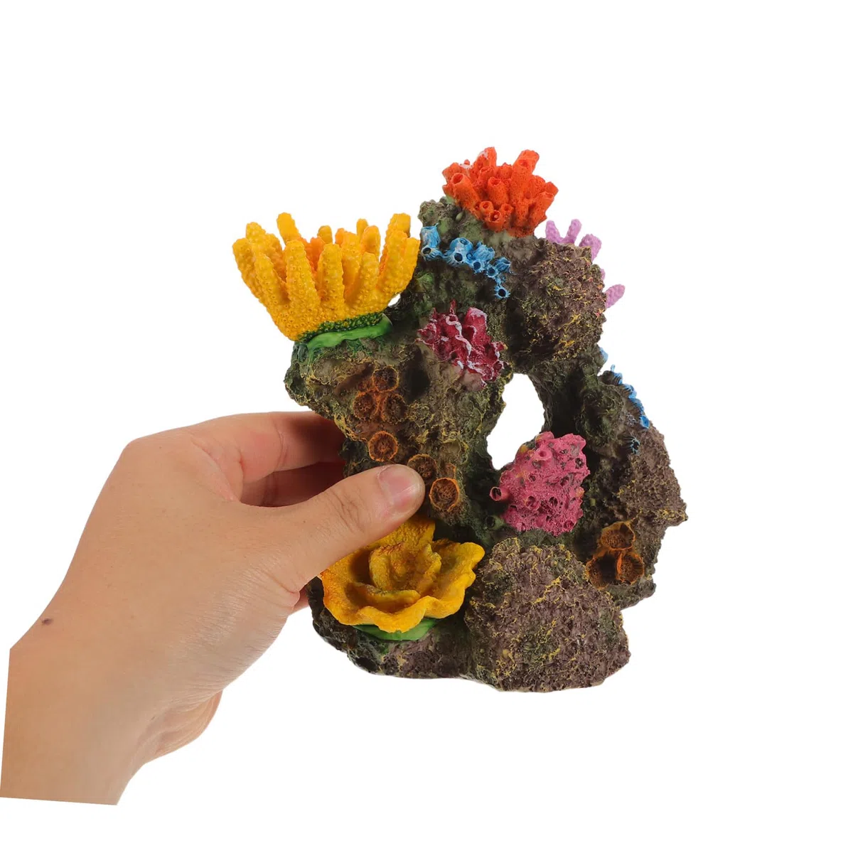 Mipcase Decoración Acuario Coral Artificial Resina Grande Casa Escondite Peces Ornamentación Paisaje Marino