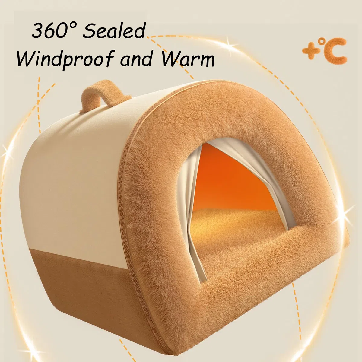 Casa de perro plegable 2 en 1, sofá cama cerrada para mascotas con cojín extraíble y lavable, caseta para perros para interiores, casas de mascotas condominios para gatos, cachorros (79 x 60 x 59 cm