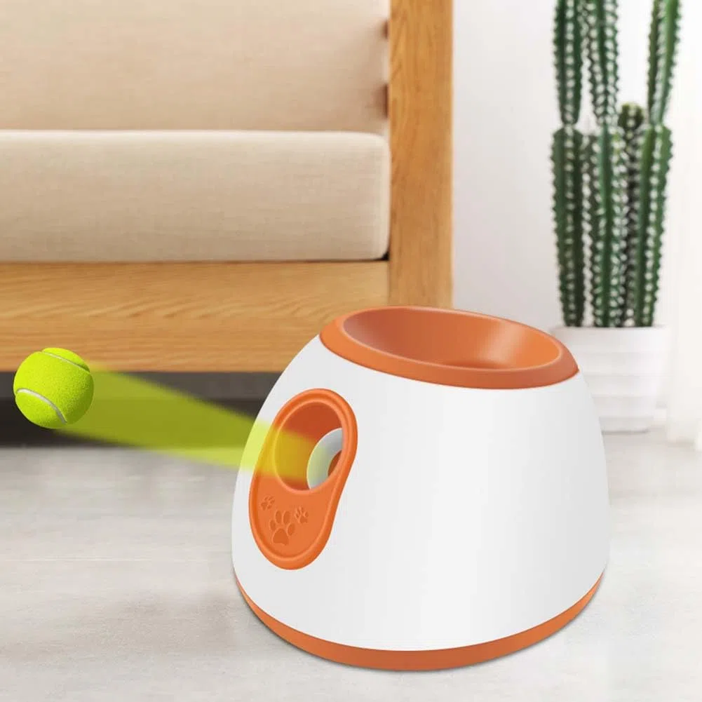 Dispensador de Pelotas para Perros, Juguete para Exteriores, Dispensador Automático de Pelotas, Máquina Lanzadora de Juguetes para Perros Que Estimulan Mentalmente