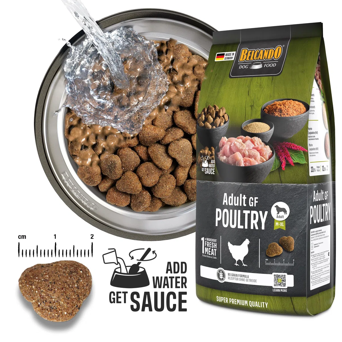 BELCANDO Adult GF Poultry [12,5 kg] Alimento sin Cereales para Perros Adultos | Alimento seco sin Cereales para Perros | Alimento Completo para Perros a Partir de 1 año de Edad