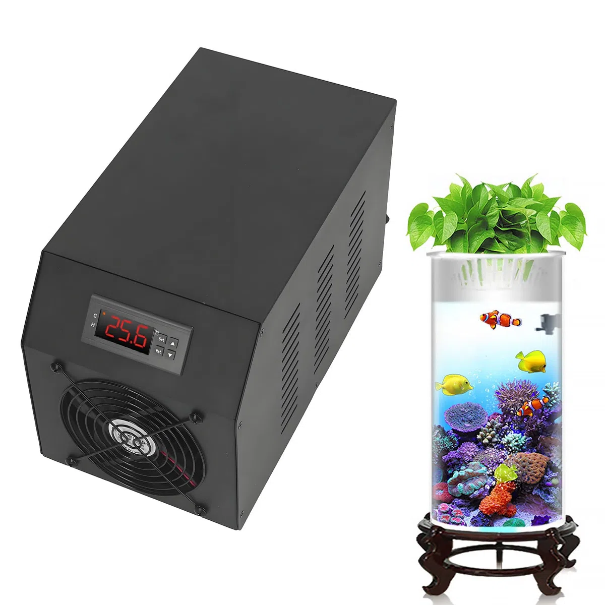Enfriador para acuarios, Enfriador termostático semiconductor para acuarios de Coral domésticos, diseño silencioso y de bajo Consumo, Funcionamiento Sencillo, 200 W Cooling