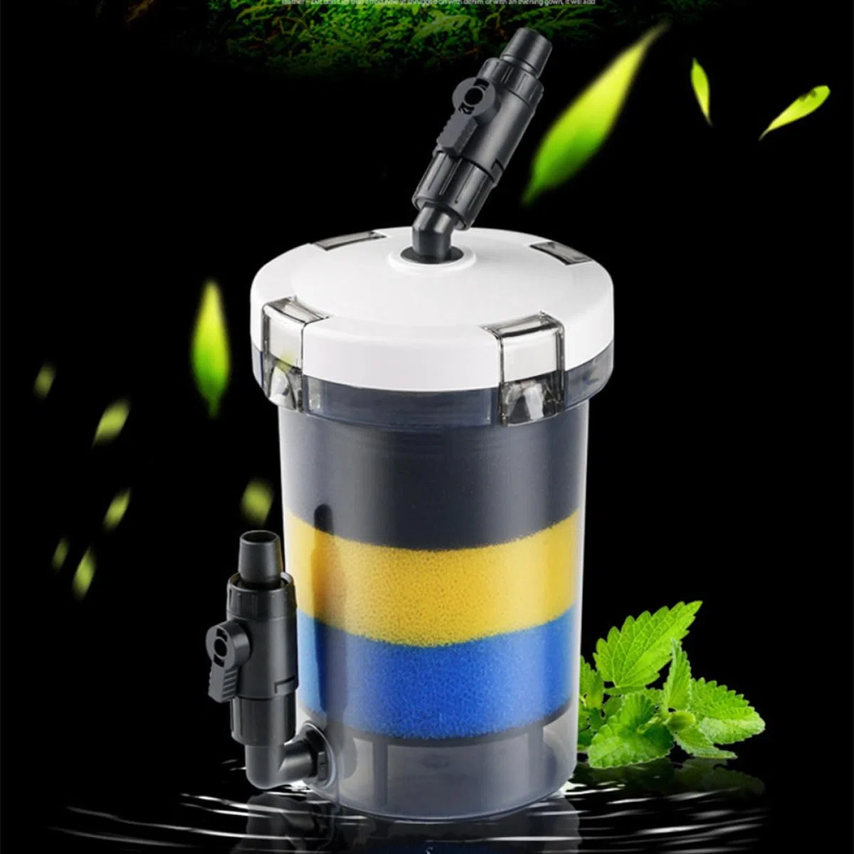 TOPBATHY Filtro Frontal Cilíndrico Transparente para Acuario, Silencioso y Externo, Equipo de Filtrado para Peceras Pequeñas, Cuerpo Plástico Duradero, Adecuado para Mantenimiento Acuático