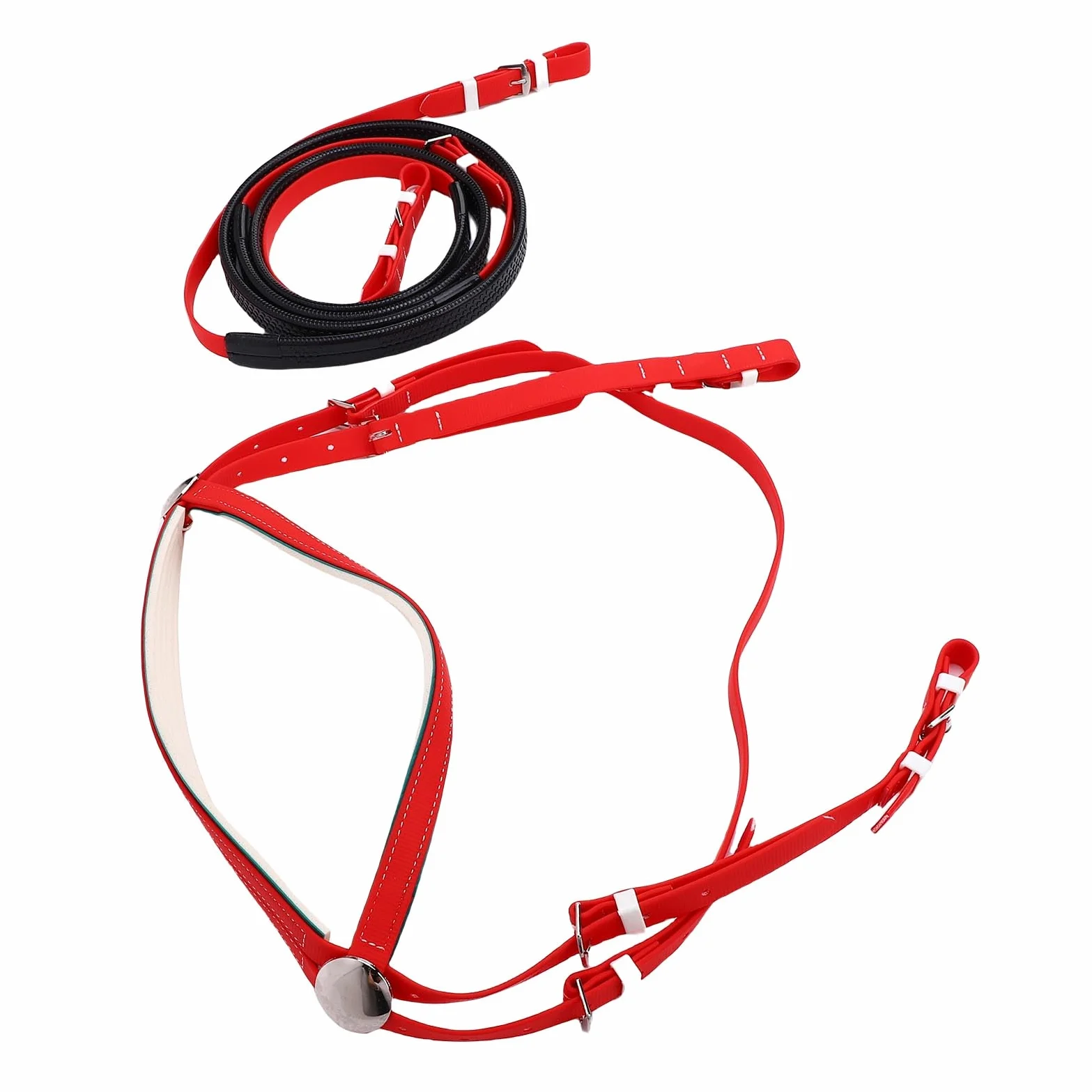 Fdit Halter de Caballos Rinte Premium Cómodo para Actividades Ecuestres Suministros de Equipos de Caballos Nylon de Cuero PVC