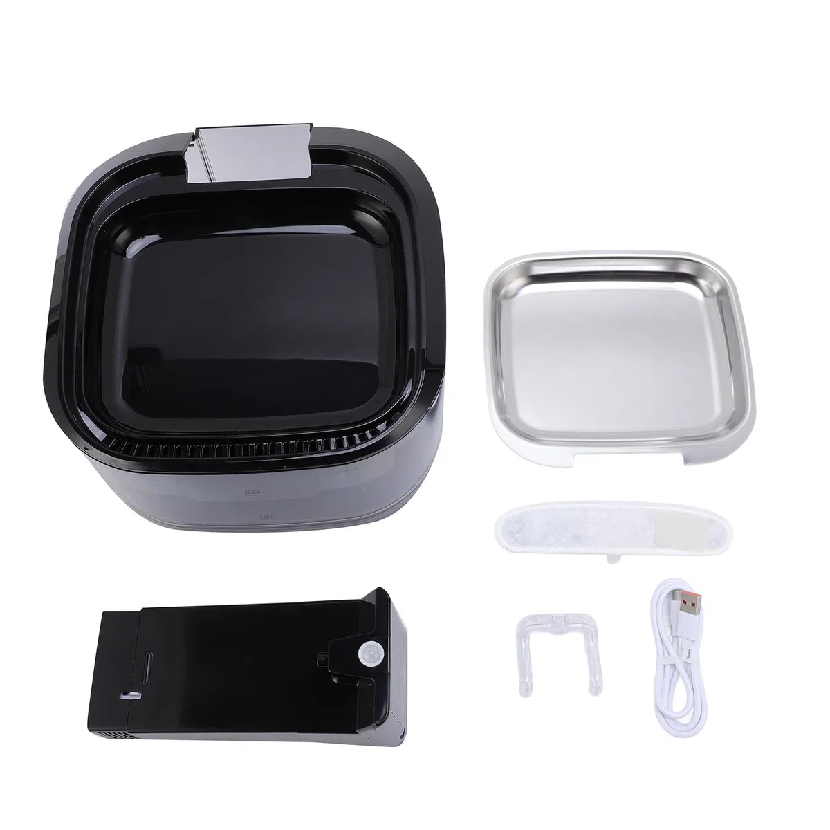 Fuente de Agua Automática Silenciosa para Mascotas de 4,5 L para Perros y Gatos, Cuenco de Acero Inoxidable, de Filtración Inteligente, Ideal para Uso Doméstico (Black)
