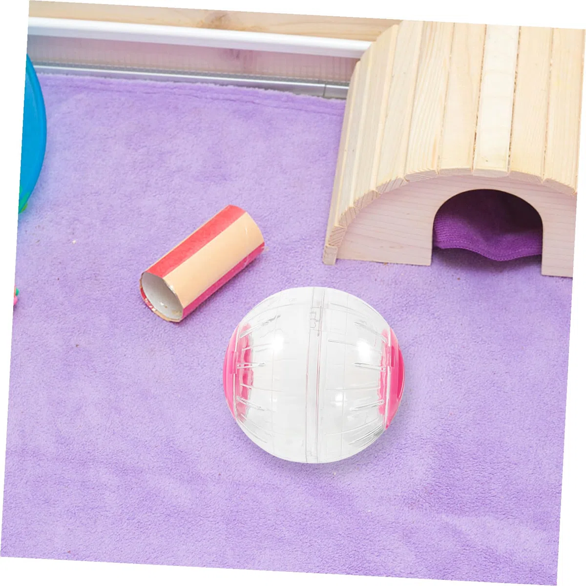 SOIMISS 4 Piezas Bola Transparente para Hámster con Ventilación y Antiescape Rueda de Ejercicio Ligera y Compacta para Pequeños Roedores como Jerbo Cobaya y Ratón