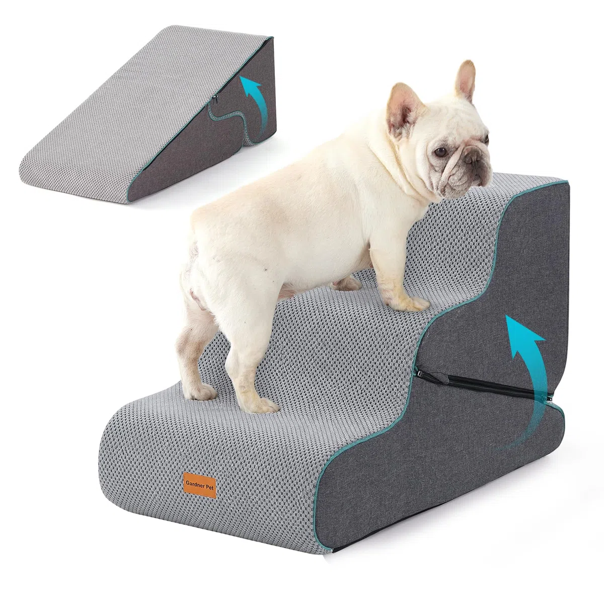Gardner Pet 2 en 1 Escaleras para Perros con Cremallera-3 Peldaños