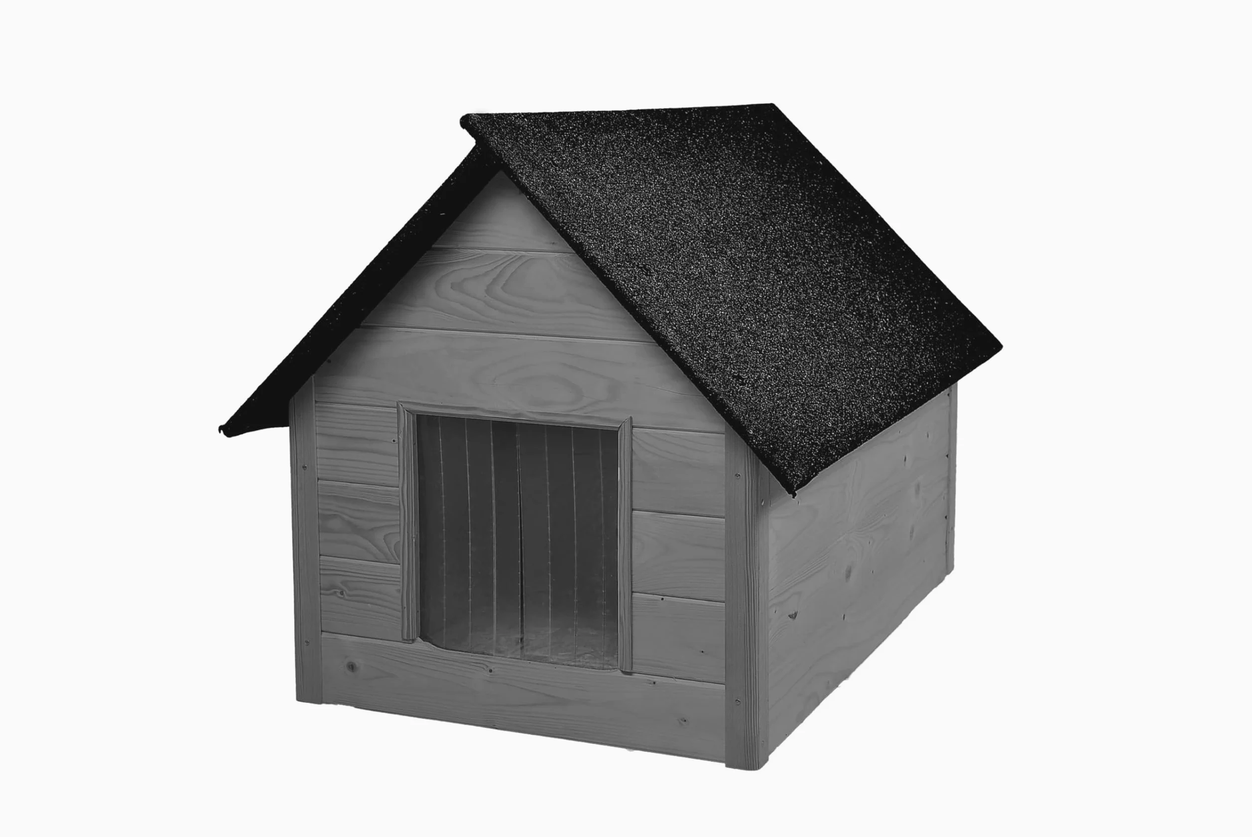 Casa de Perro Grande Aislada - Caseta de Madera Impermeable y Resistente al Clima, Ideal para Invierno, Confort y Protección Total para Tu Mascota, Dimensiones Exteriores (Gris, 82x58x47 cm)