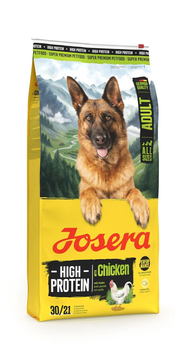 JOSERA High Protein Pollo (1 x 12,5 kg) | Adultos | Pienso seco de Primera Calidad con Pollo y Aceite de salmón para Perros Adultos y Deportistas (de cría) | Rico en proteínas | L-carnitina y taurina