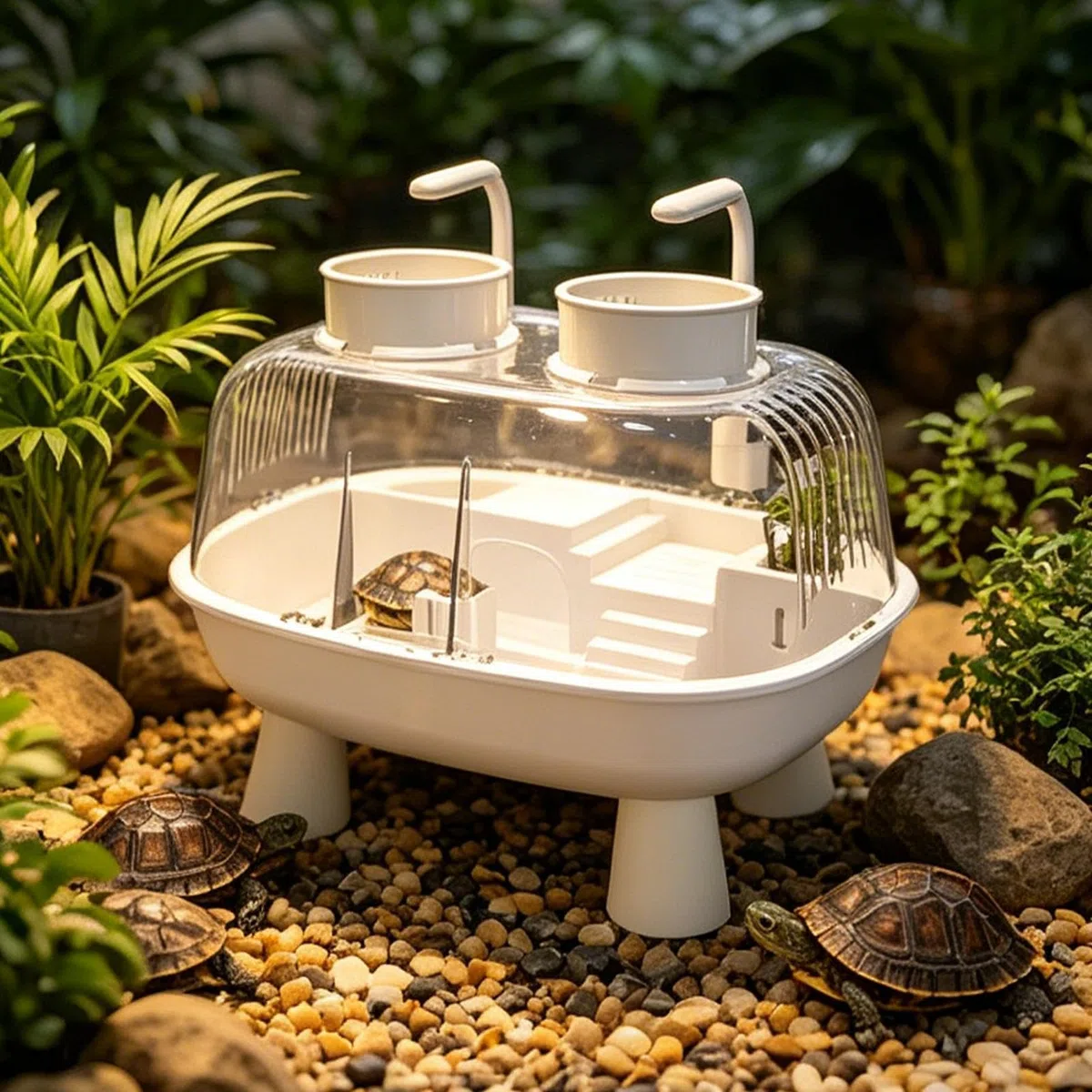 Tortuguera Pequeña Pequeña Casa USB Alimentada para Tomar el Sol