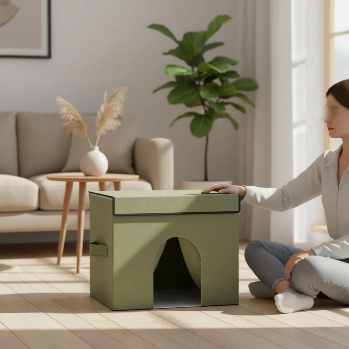 Casa para Gatos Segura, Grande 33 × 32 × 35 Cm, Color to 1