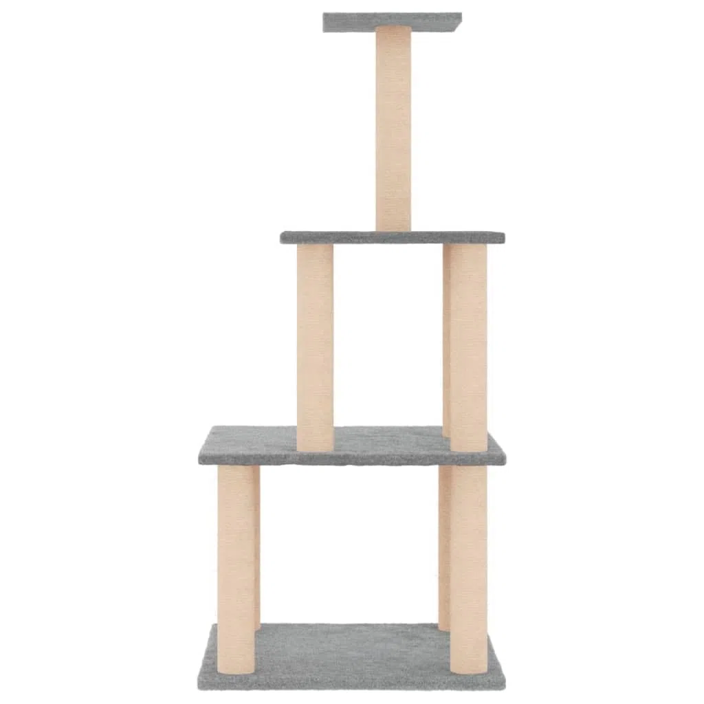 ShGaxin Rascador para Gatos con Postes de sisal Gris Claro 111 cm, Rascador Gato, Arbol Rascador para Gatos, Gatos Accesorios, Torre Gatos, Arranhador para Gatos, Casa para Gatos