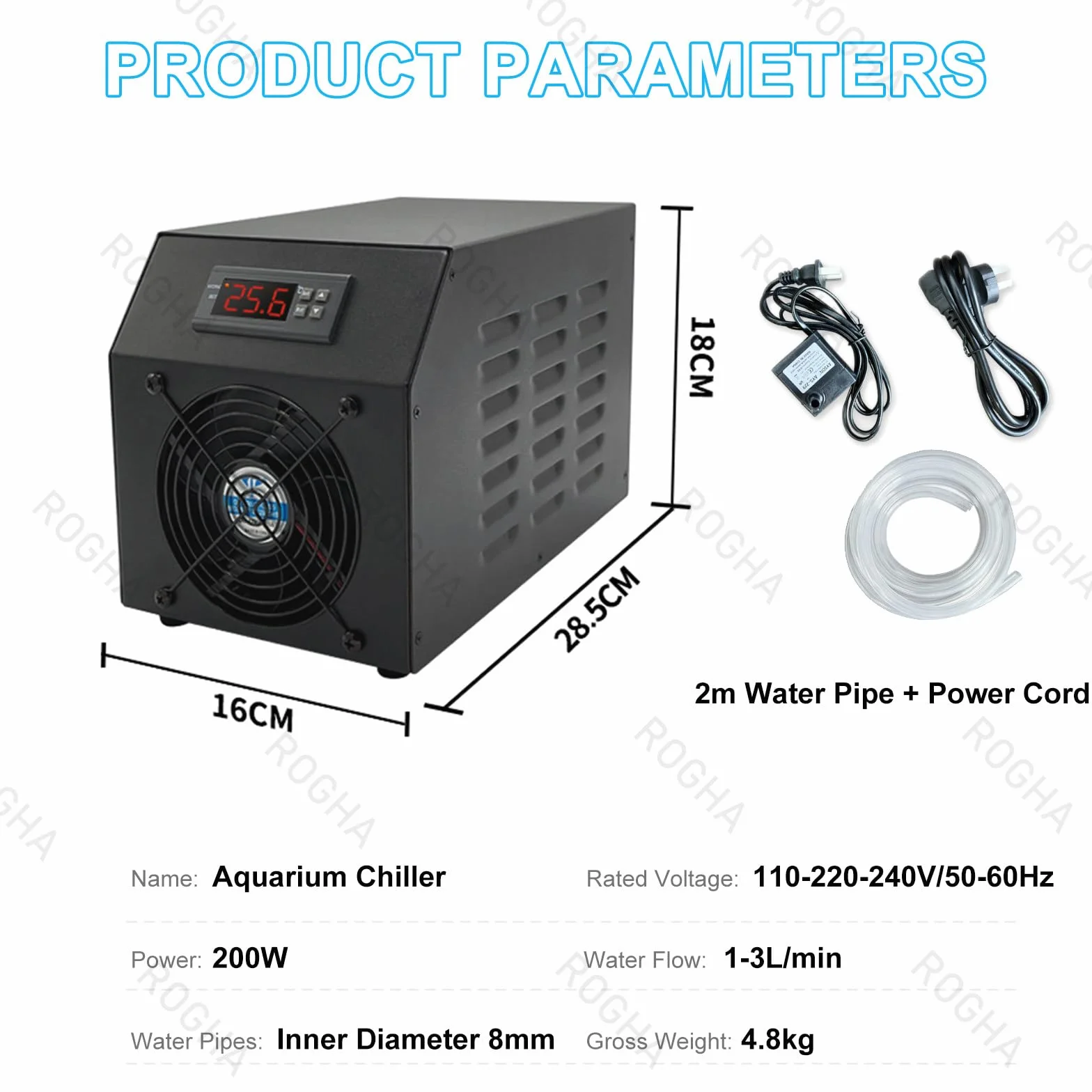 Enfriador para acuarios, Enfriador termostático semiconductor para acuarios de Coral domésticos, diseño silencioso y de bajo Consumo, Funcionamiento Sencillo, 200 W Cooling