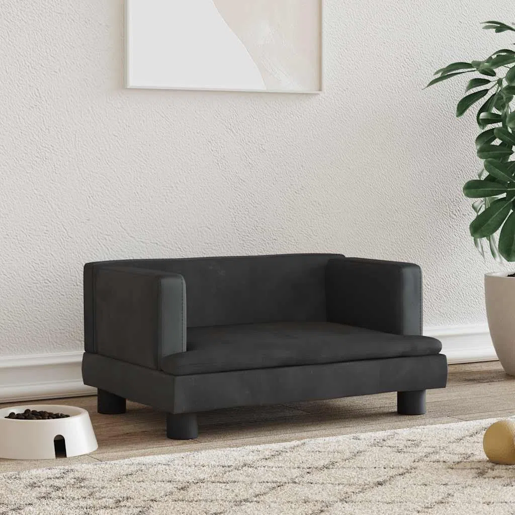 Genérico Cama para Perros de Terciopelo Negro 60x40x30 cm,Producto para Mascotas y Animales,Productos para Mascotas,Productos para Perros,Camas para perros-171910