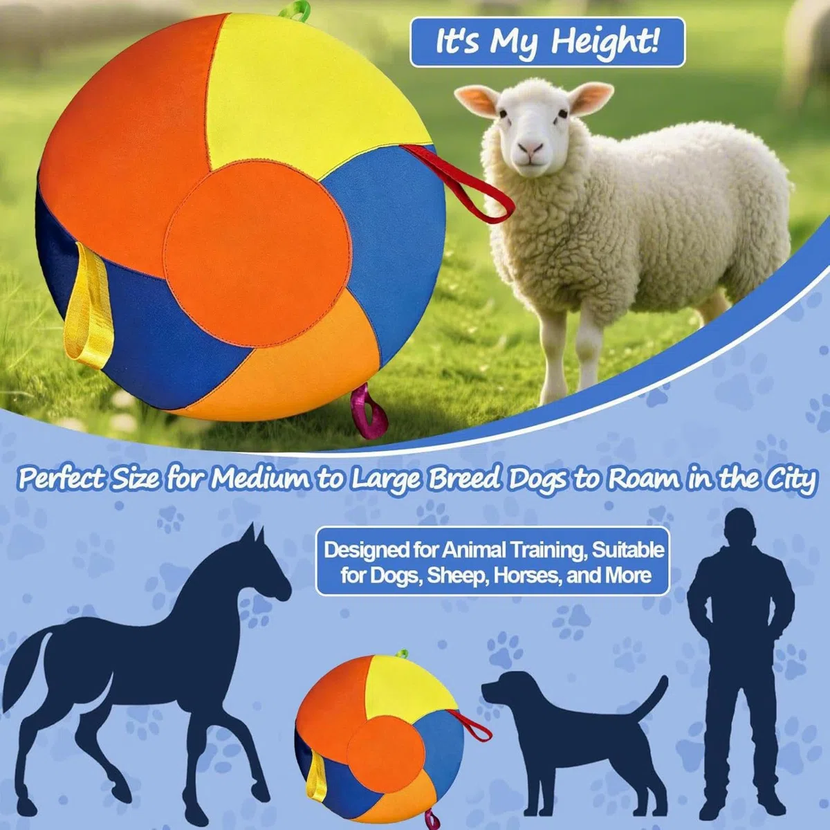 Pelota Pastoreo Juguete Hinchable De Enriquecimiento Con Movimiento | Pelotas perros 50 cm juego exterior Para Cachorros Y Razas Pequeñas, Medianas Y Grandes