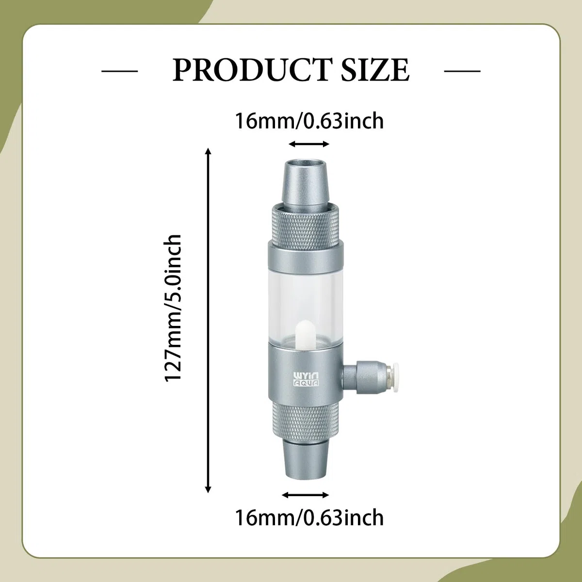 Medidor de Burbujas de CO2 para Acuarios, Fabricado en Aluminio Y Acrílico con Conexión Rápida para Facilitar Su Reemplazo, Apto para Tanque, Wy500116
