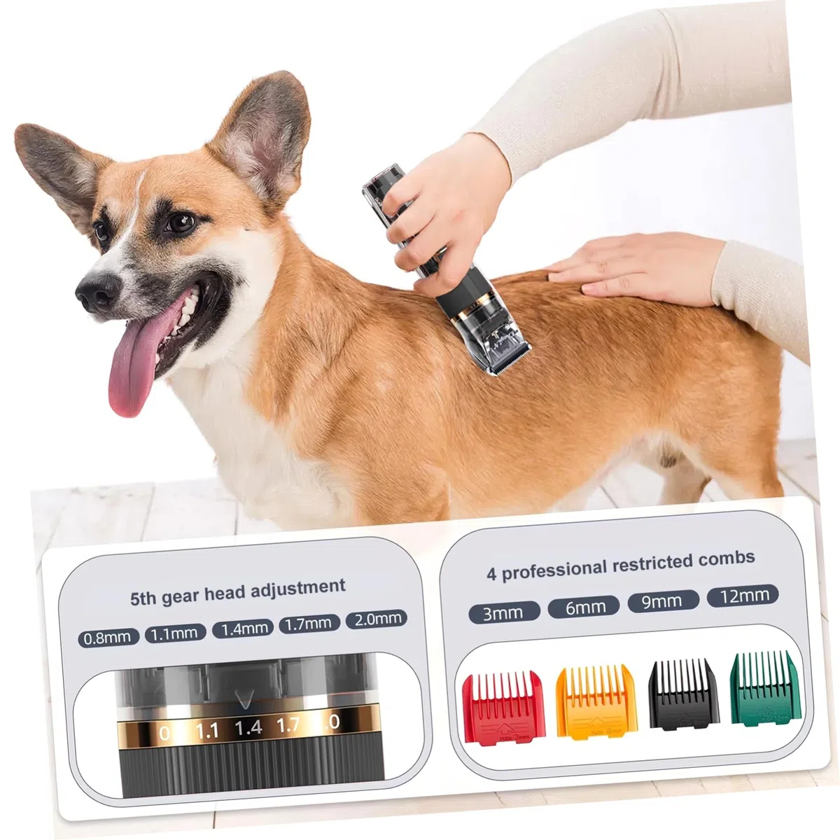 Cortadora De Mascotas Profesional Recortador De Pelo Kit De Aseo Para Perros y Gatos Recarga Inalámbrica