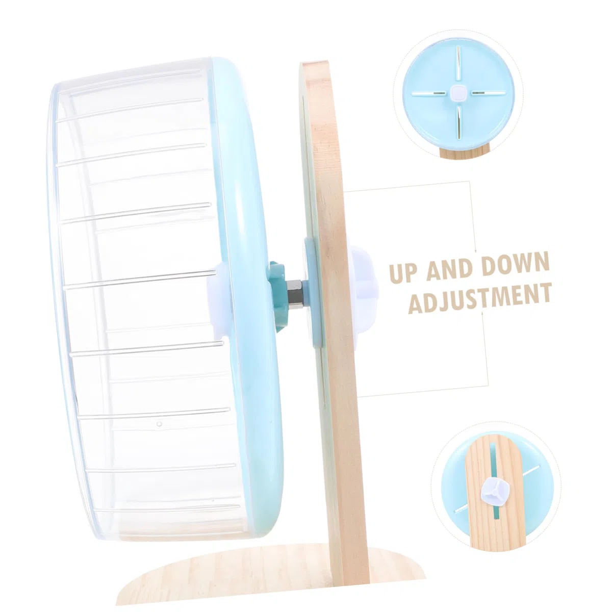 ibasenice Rueda Silenciosa para Hámster con Soporte de Madera Accesorio de Plástico para Pequeños Roedores Ejercicio para Mascotas Pequeñas como y Erizos Diseño Duradero y Transparente
