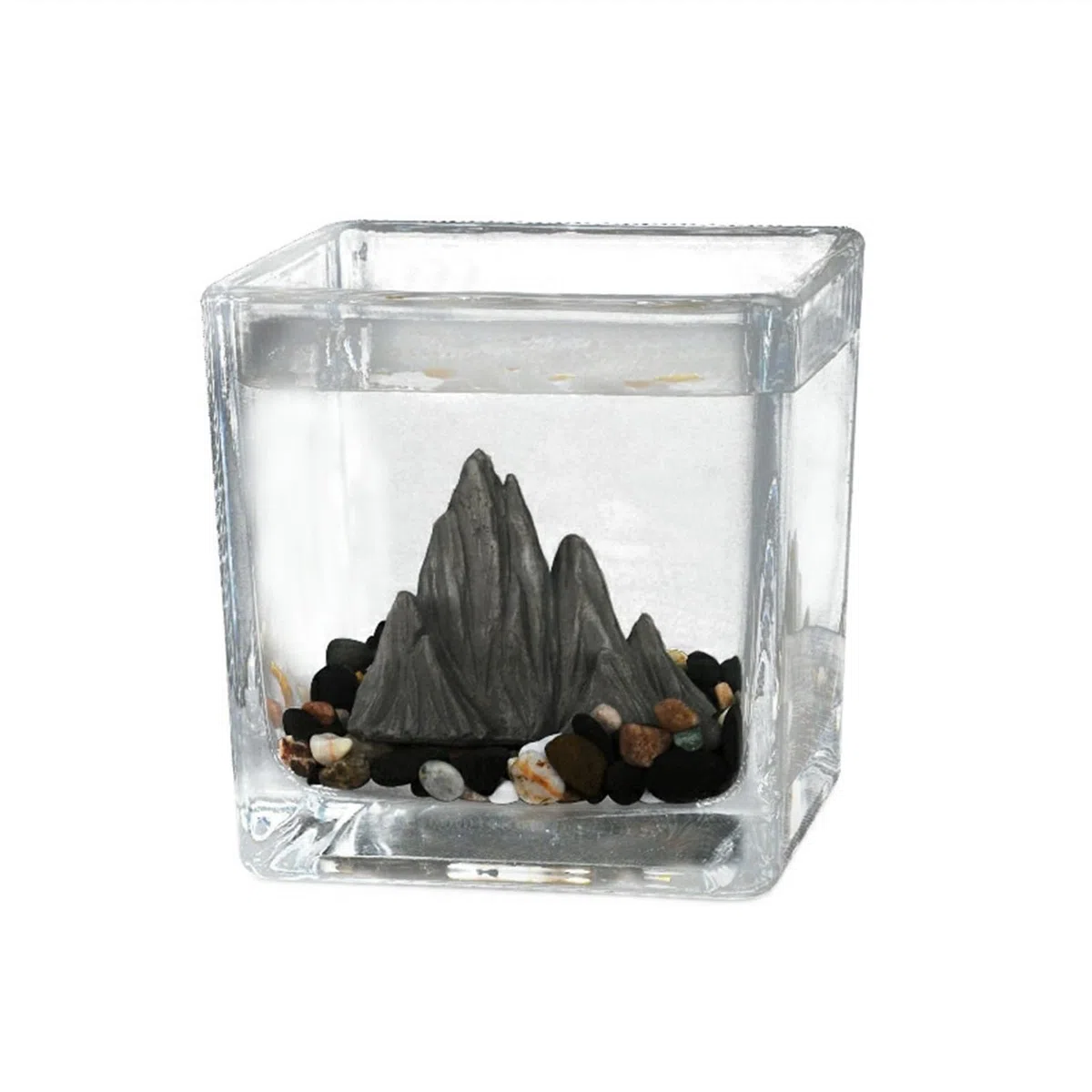Acuario Pecera Pequeña Escritorio Cuadrado Acuario Ecológico Micro Paisaje Habitación De Invitados Oficina Pequeños Adornos Taza De Té Vidrio Paisaje Rejilla Pecera Peces Acuario(Grande)