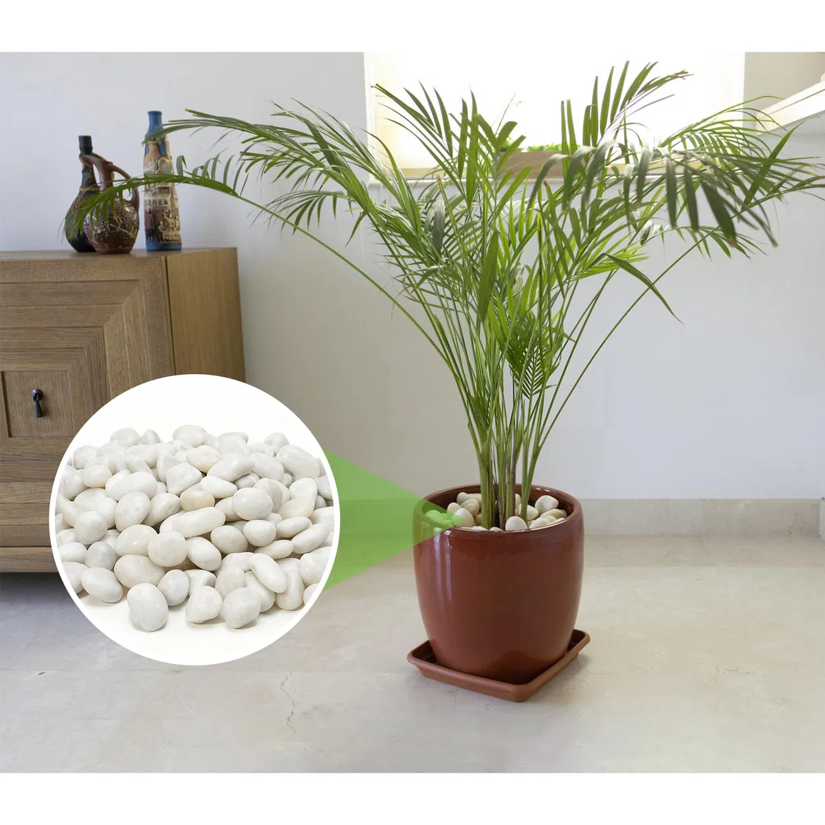 Mr. Figlass blanco pulido guijarros decorativos piedras naturales para acuario grava río rocas para paisajismo, relleno de jarrón, tanque de pescado, 3/8 pulgadas, 10 libras