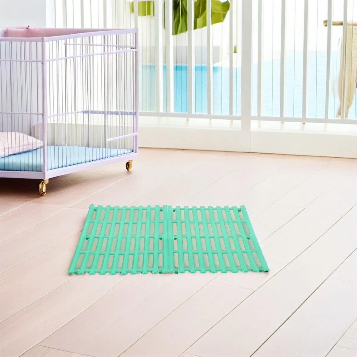 GLEAVI 4 Tapetes para Jaula de Conejos de Plástico Resistente Almohadillas para Patas de Animales Pequeños Drenaje Rápido Protección Antideslizante para Cobayas Hámsteres y