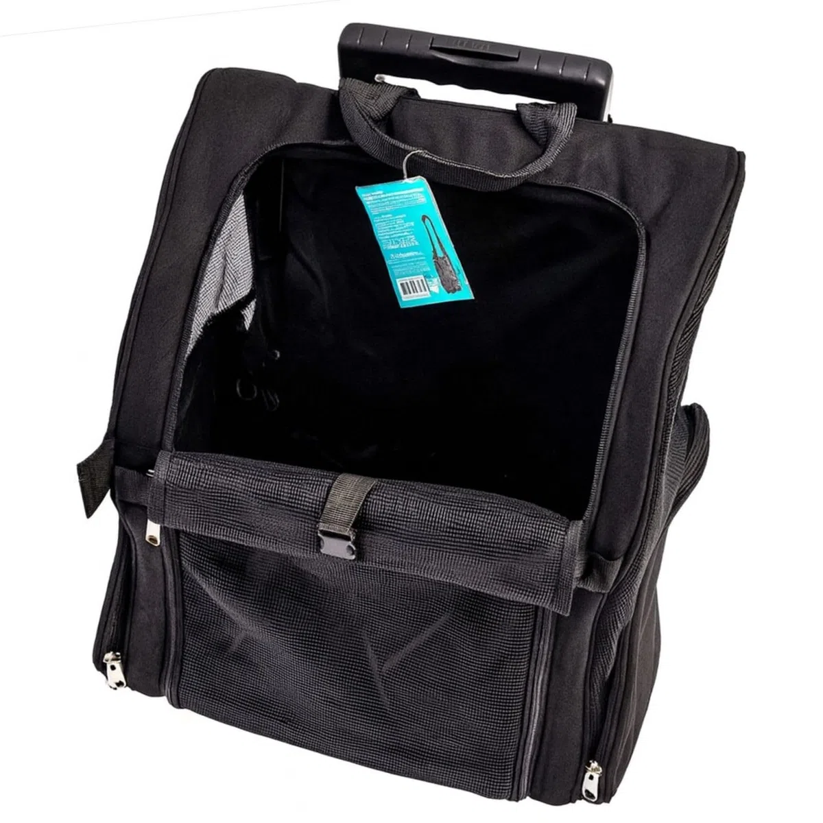 Bolsa de transporte para gatos (2 en 1, con ruedas y mochila, bolsa de transporte para gatos y perros pequeños, hasta 15 kg, bolsa de transporte ventilada, con bolsillos de almacenamiento, 51