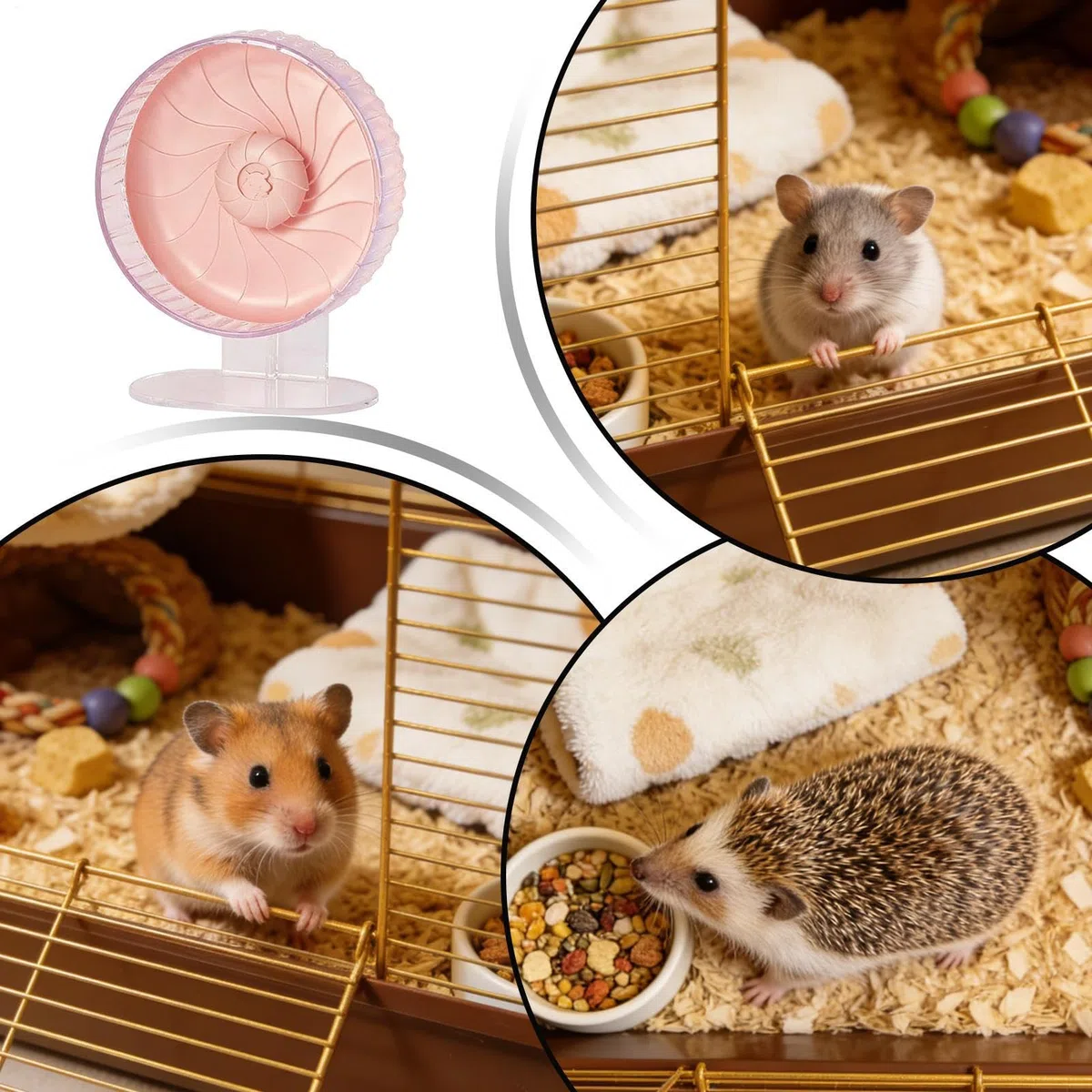 Rueda para Hámster Accesorio de Hábitat Silencioso y Giratorio con Altura | Rueda De Ejercicio Pequeña Para Ratón Ratones Ardilla Voladora Erizo Hurón Conejo Jerbo Enriquecimiento Mascot