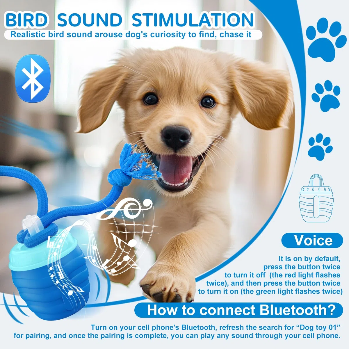 Juguetes interactivos para perros, [2025 recién actualizado] Pelota interactiva para perros medianos/grandes, juguete para perros de movimiento automático, bola malvada para aburrimiento y