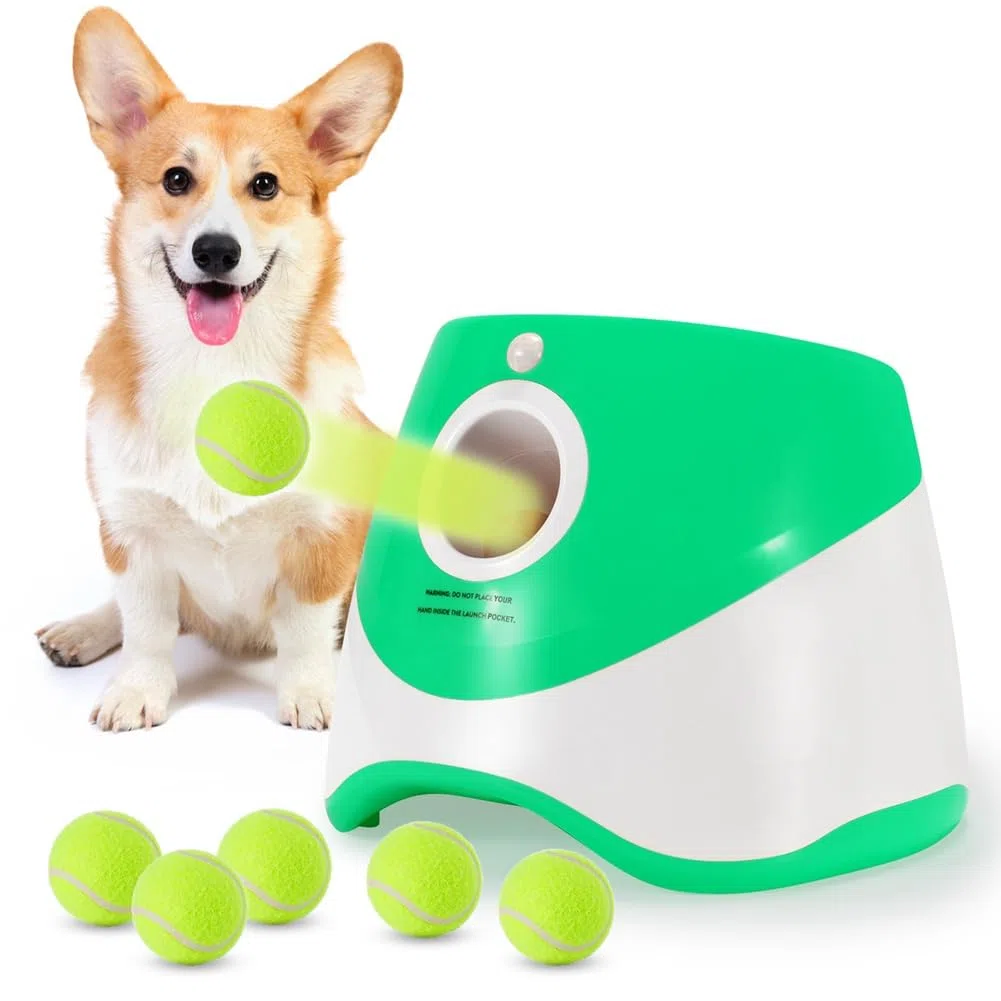 Lanzador de Pelotas de Tenis para Perros, Juguetes Automáticos para Perros, Máquina Interactiva Divertida y Automática, Catapulta Interactiva Divertida B