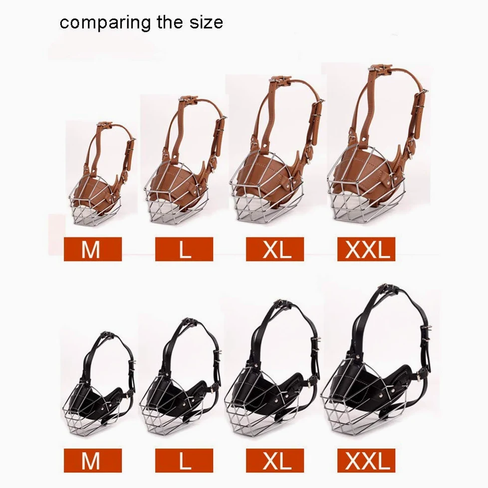 Bozal para Perros, Bozal de Metal for Perros Protector bucal Seguro y Ajustable
