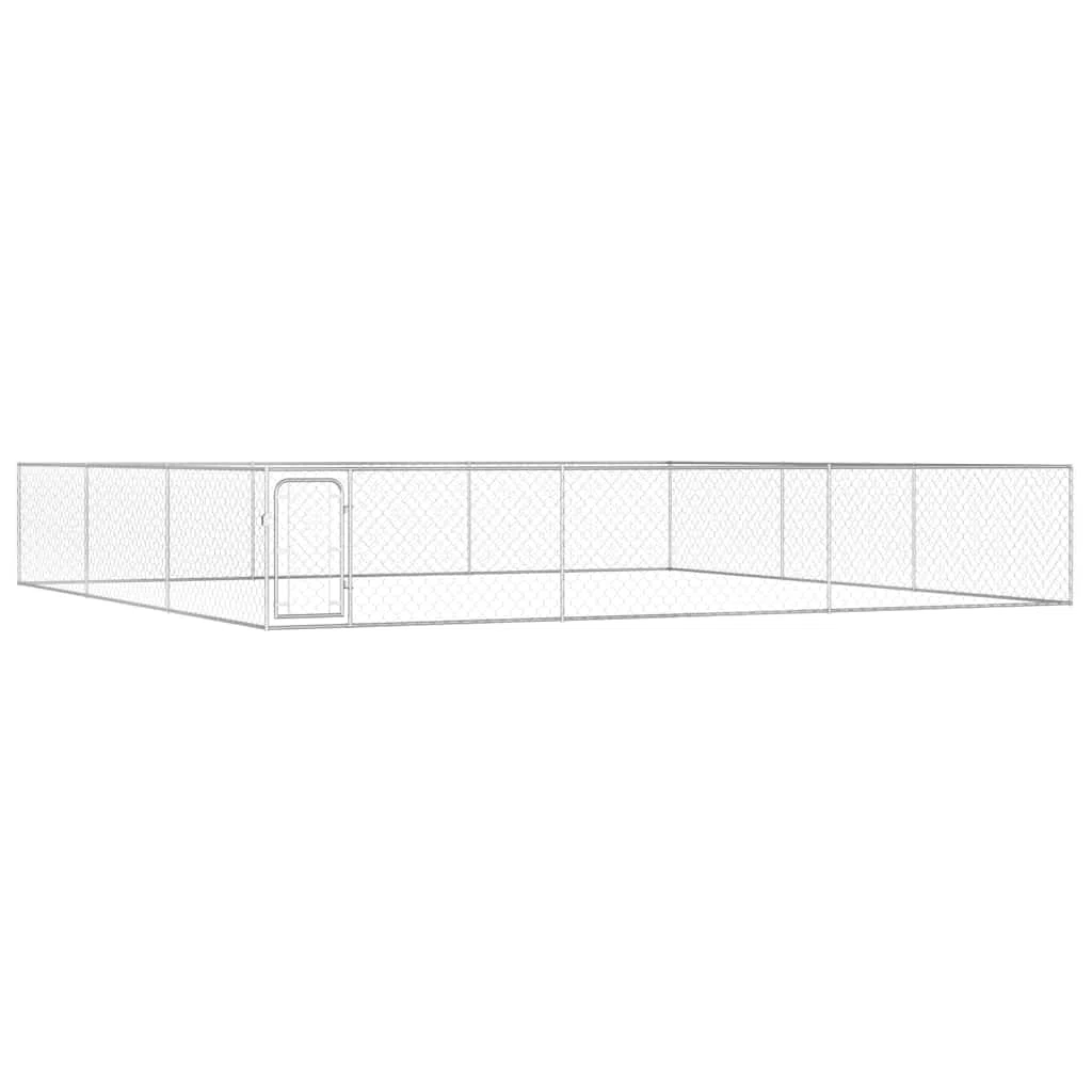 Perrera para perros de acero galvanizado de 6 x 6 x 1 m con malla de alambre, puerta batiente, resistente a la intemperie y segura para cachorros, perros, jardín, patio, camping e interior